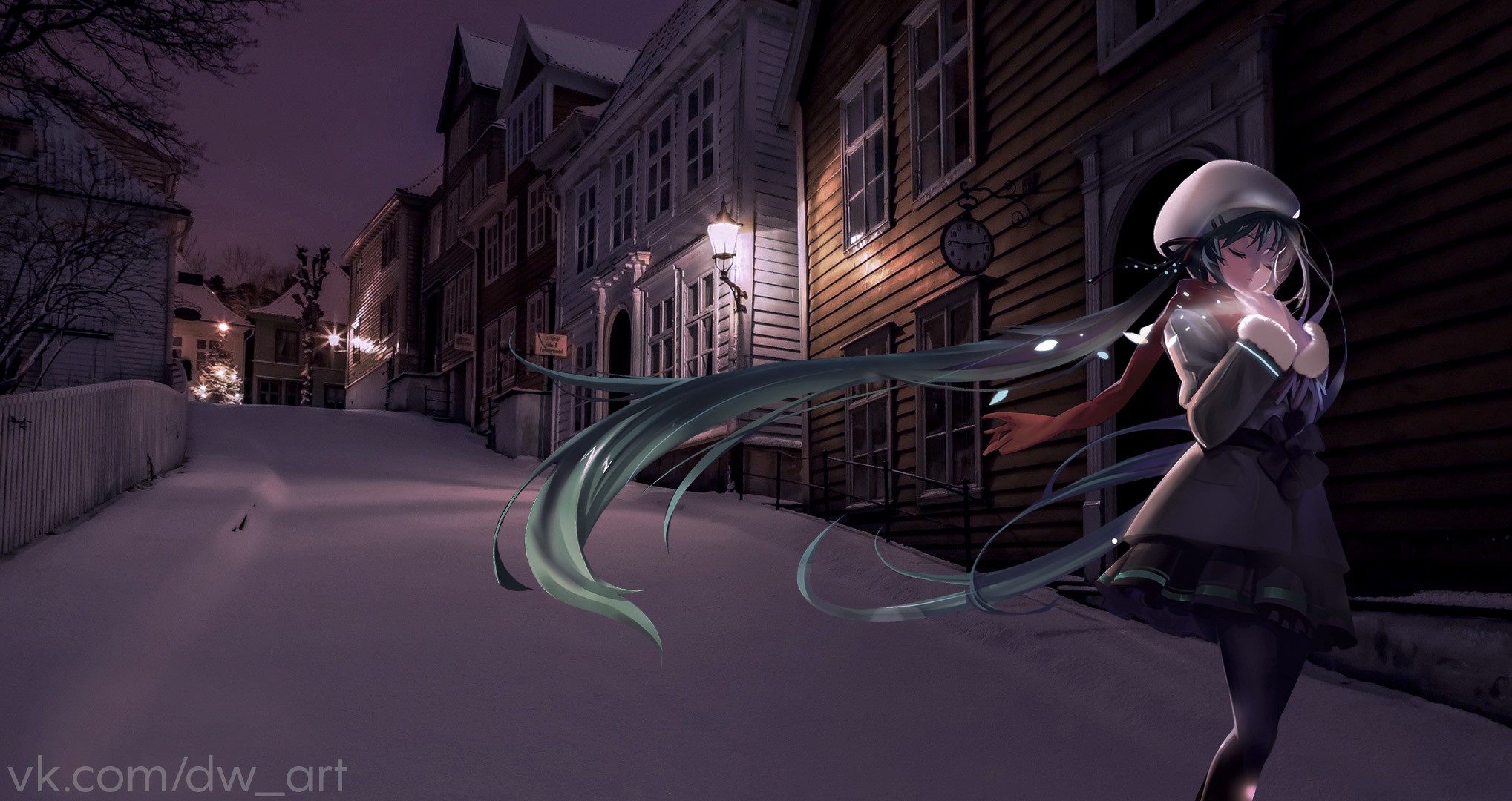 Hatsune Miku, anime, anime girls, Vocaloid, winter, HD Wallpaper