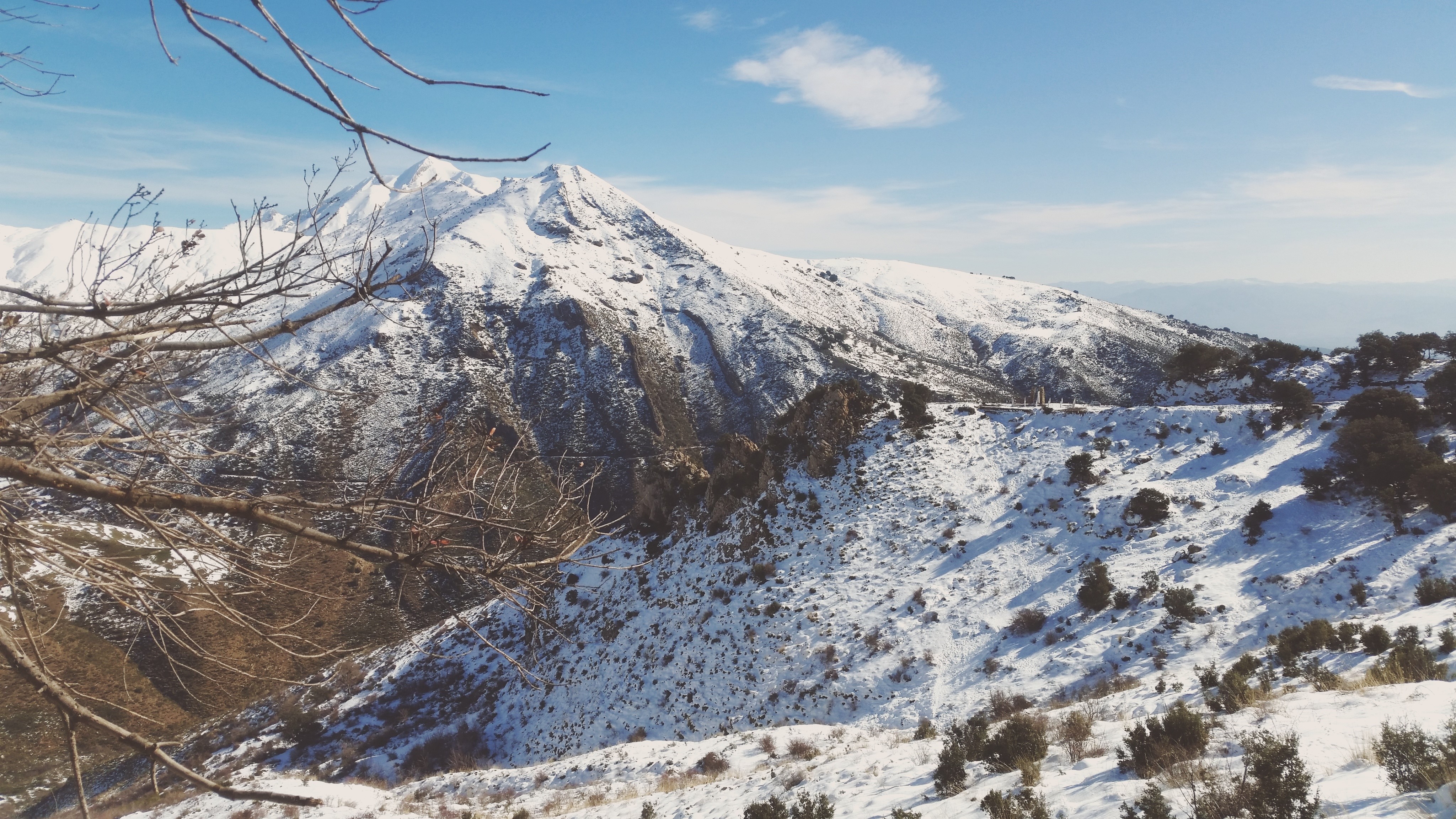 winter, mountain top, snow, HD Wallpaper