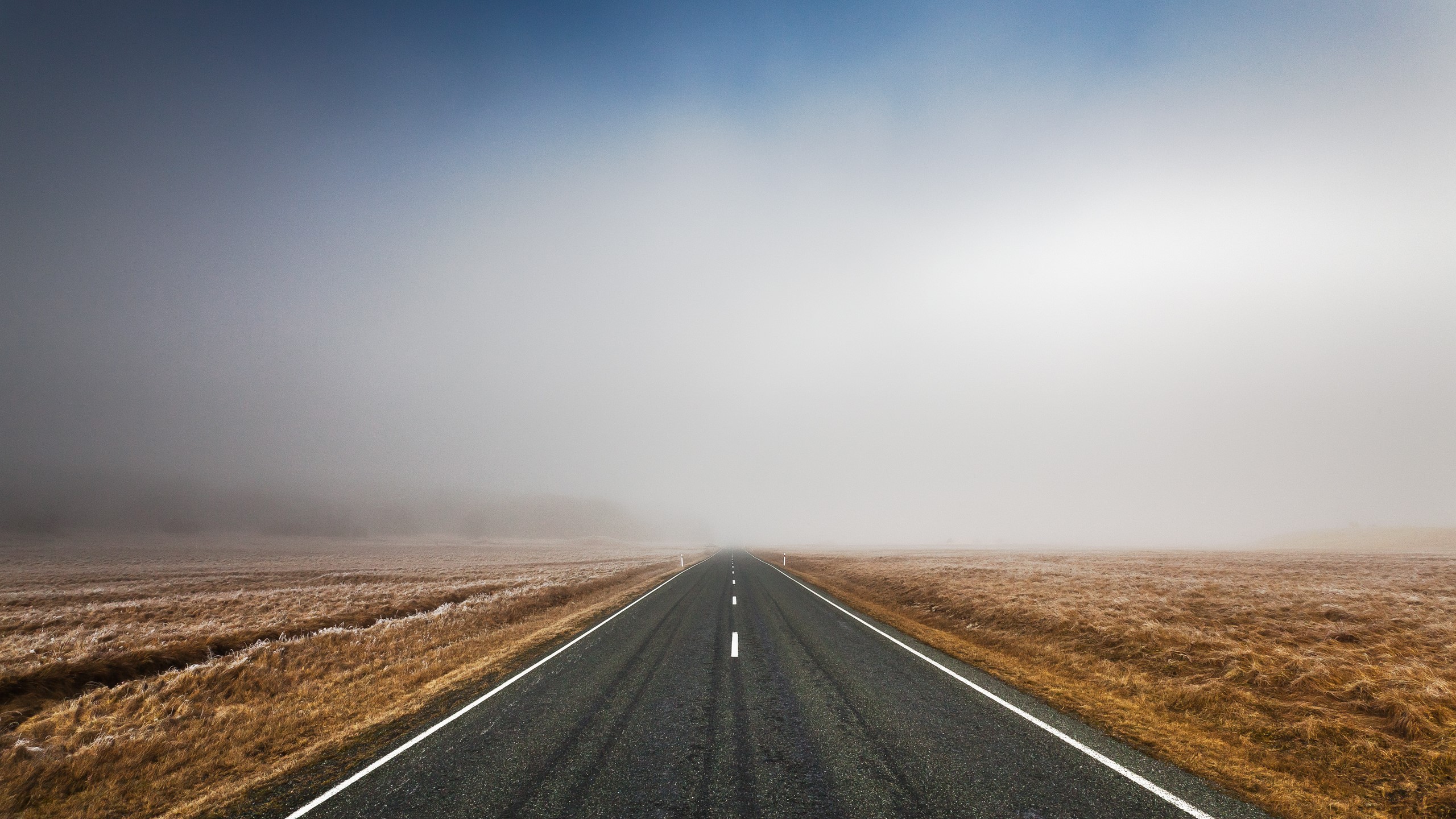 photography, road, winter, asphalt, HD Wallpaper