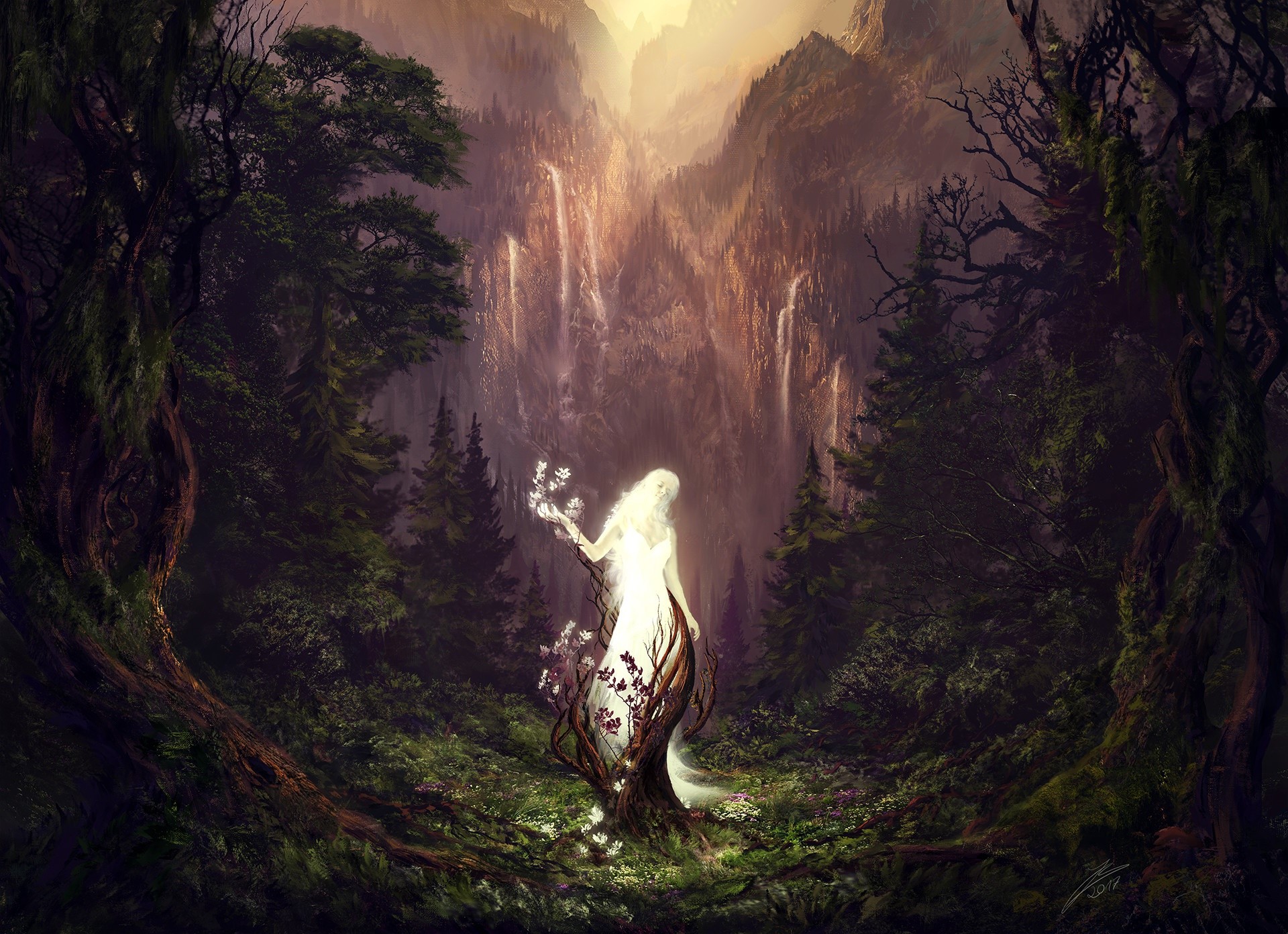 artwork, fantasy art, nature, fantasy girl, HD Wallpaper