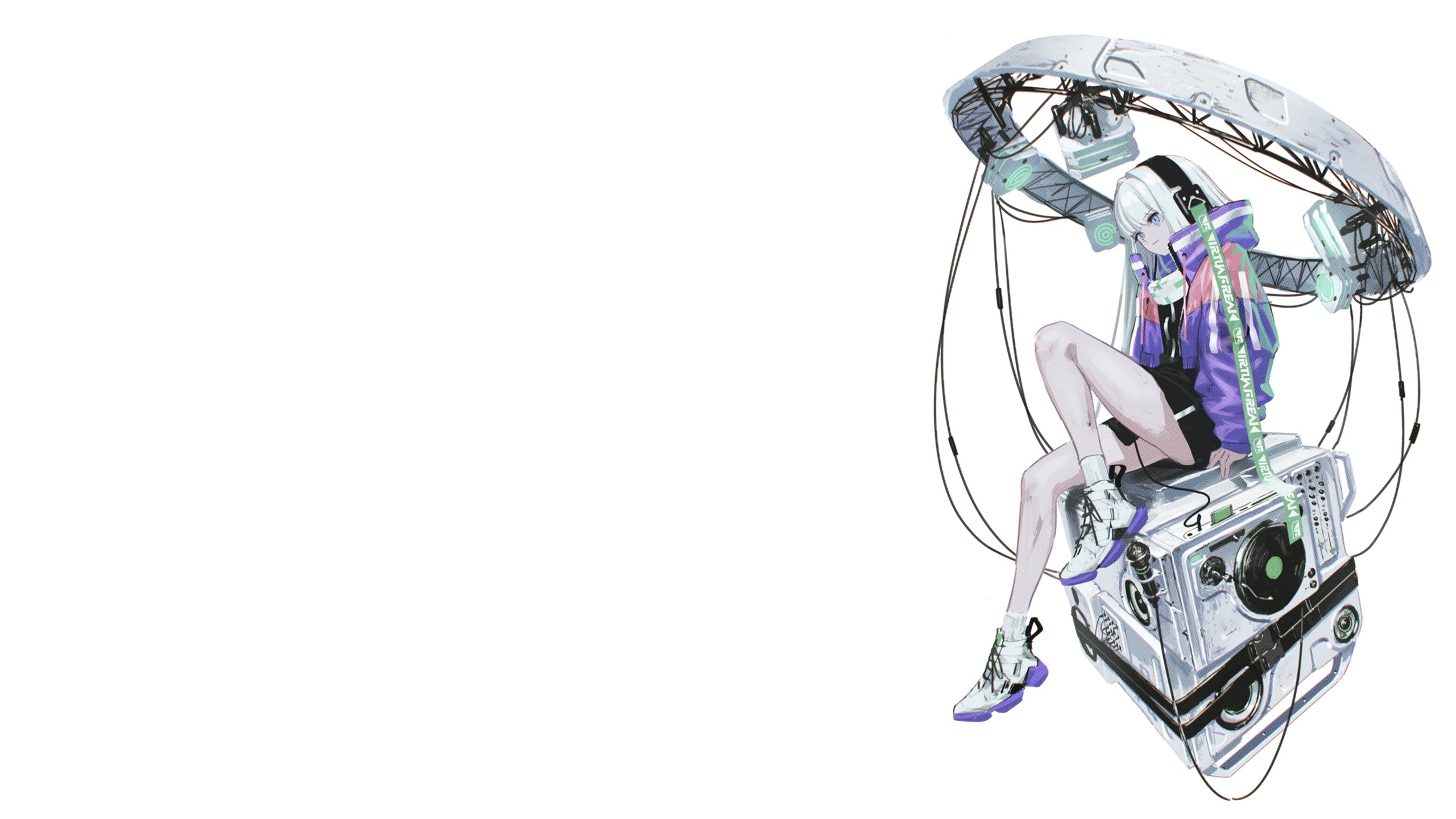 anime, anime girls, white background, simple background, original characters, HD Wallpaper