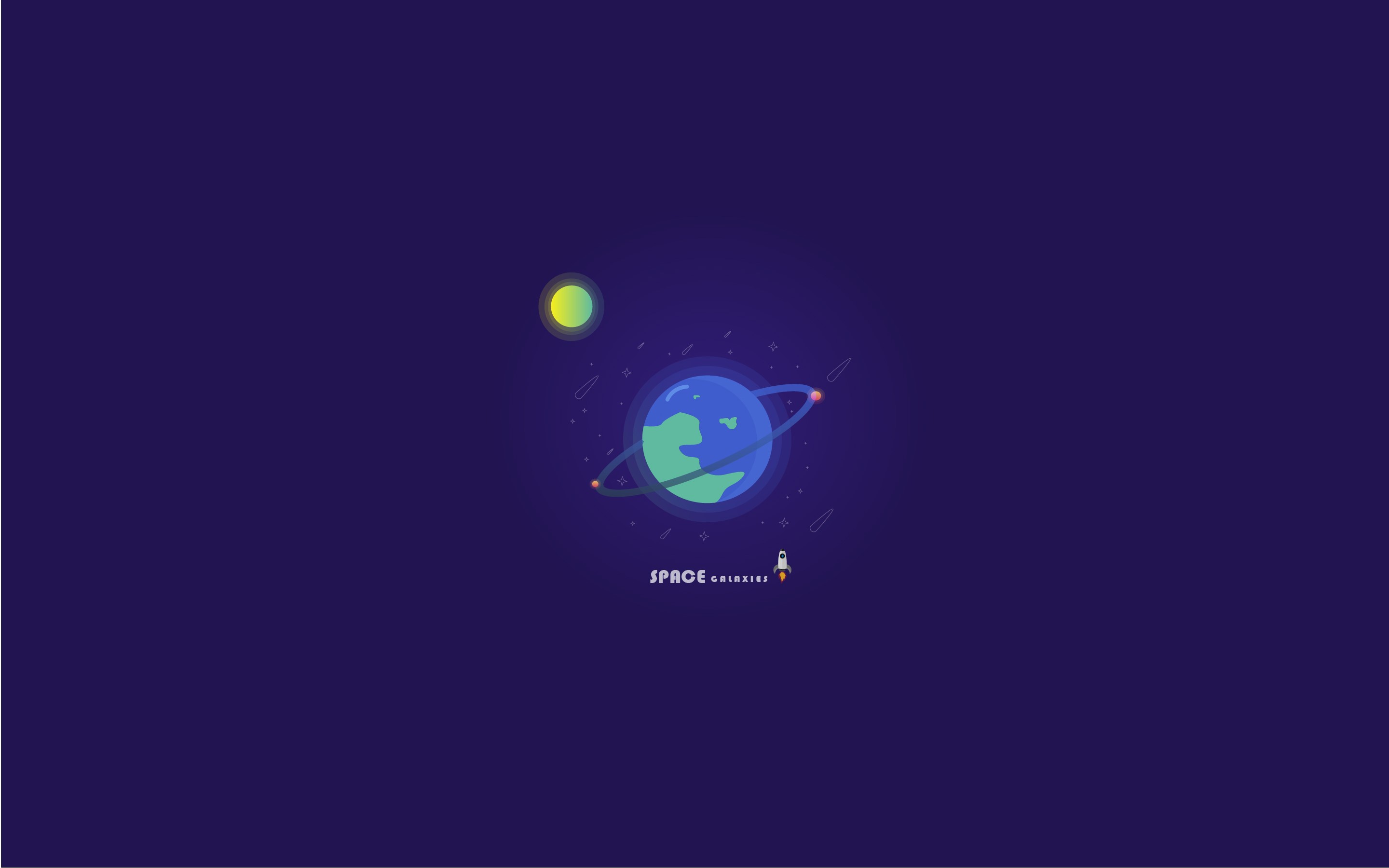 universe, planet, illustration, space, rocket, space art, minimalism, HD Wallpaper