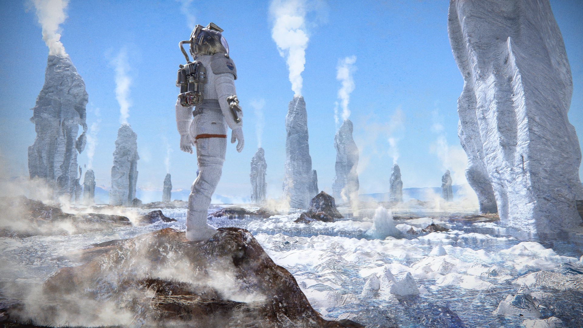 futuristic, astronaut, science fiction, digital art, HD Wallpaper