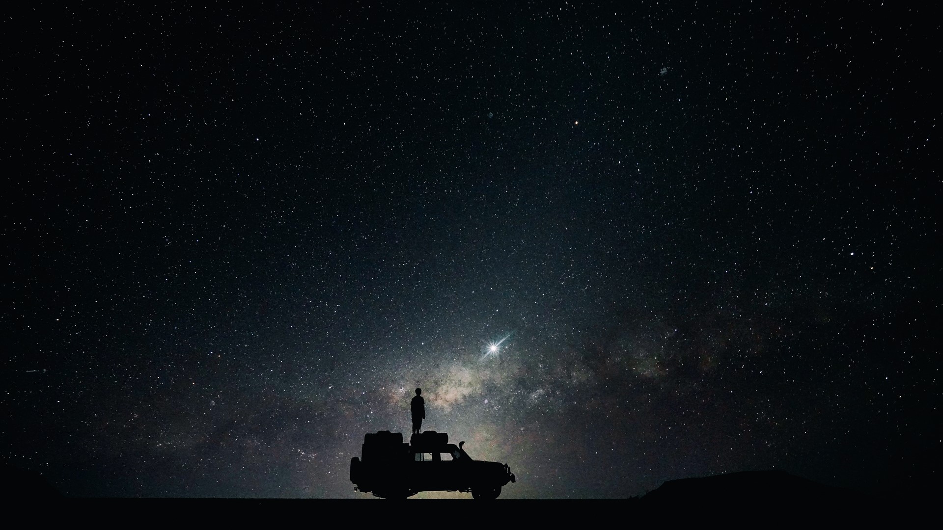 nature, Milky Way, stars, landscape, night, silhouette, HD Wallpaper