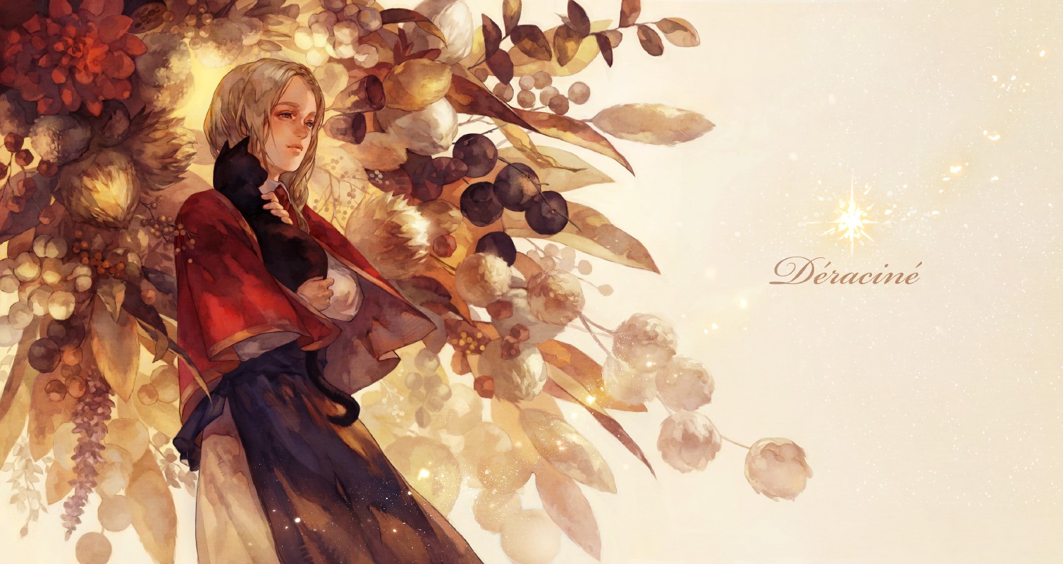 anime girls, anime, blonde, plants, HD Wallpaper