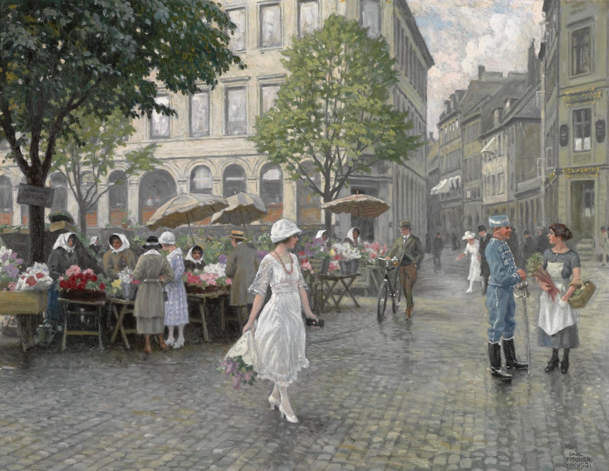 painting, city, classical art, women, people, artwork, Paul Gustav Fischer, HD Wallpaper