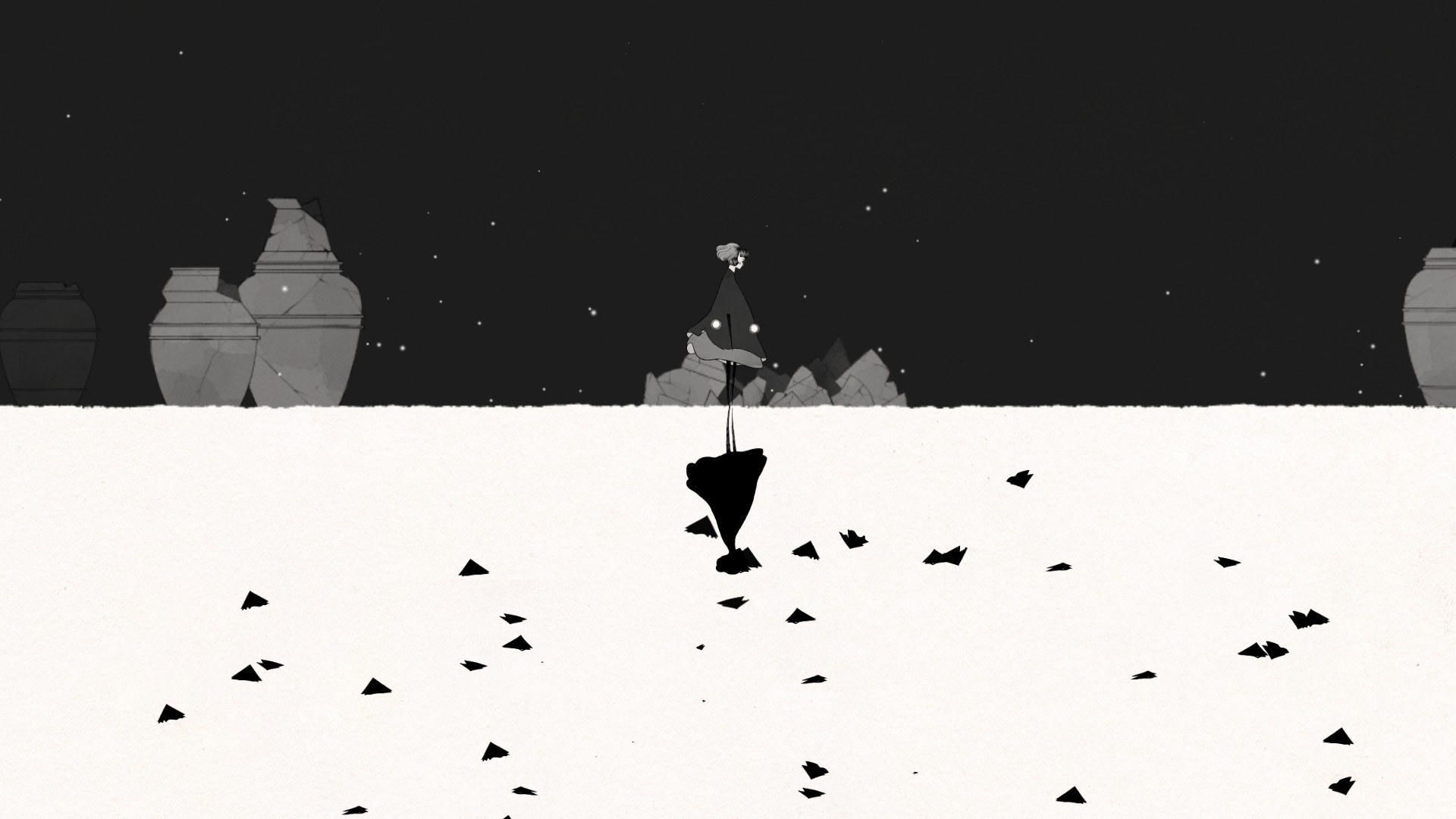 PC gaming, game art, monochrome, video games, Gris (Video Game), HD Wallpaper