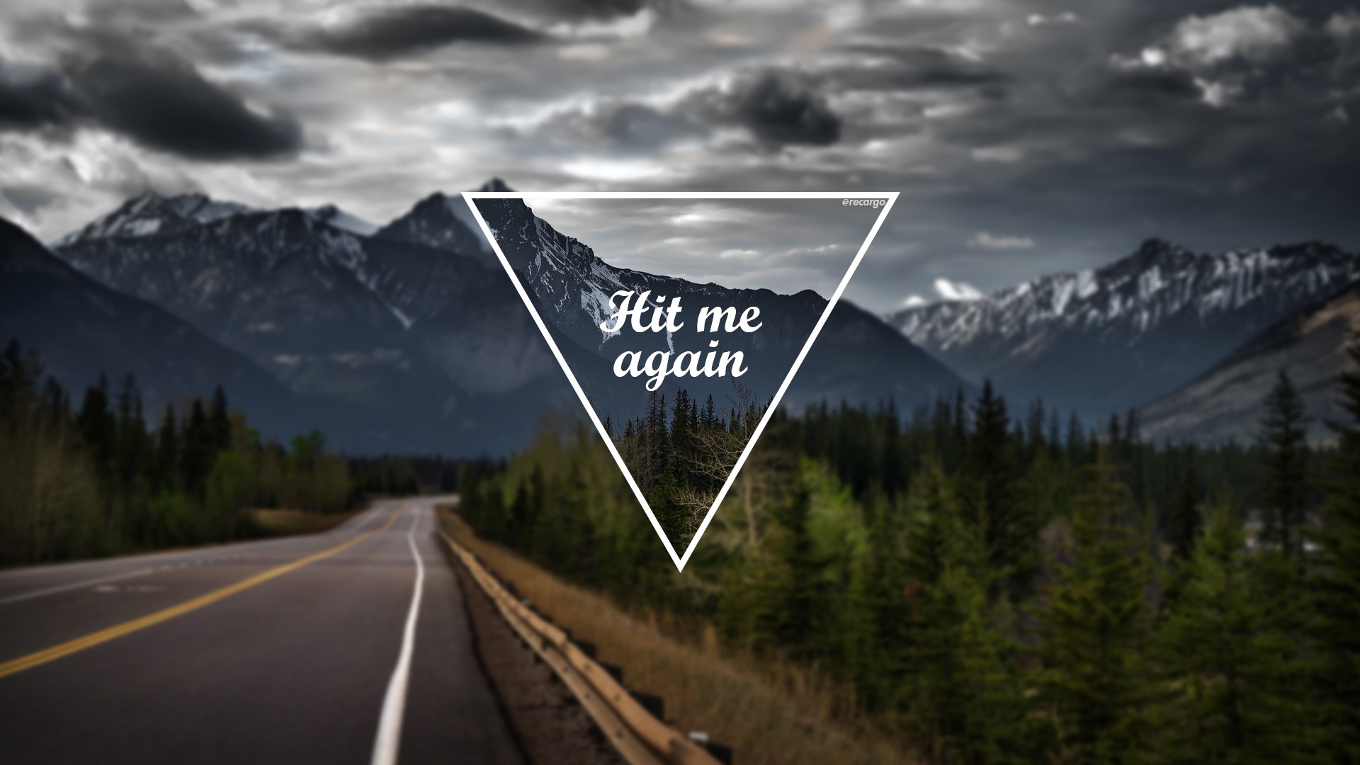 mountains, triangle, nature, road, HD Wallpaper