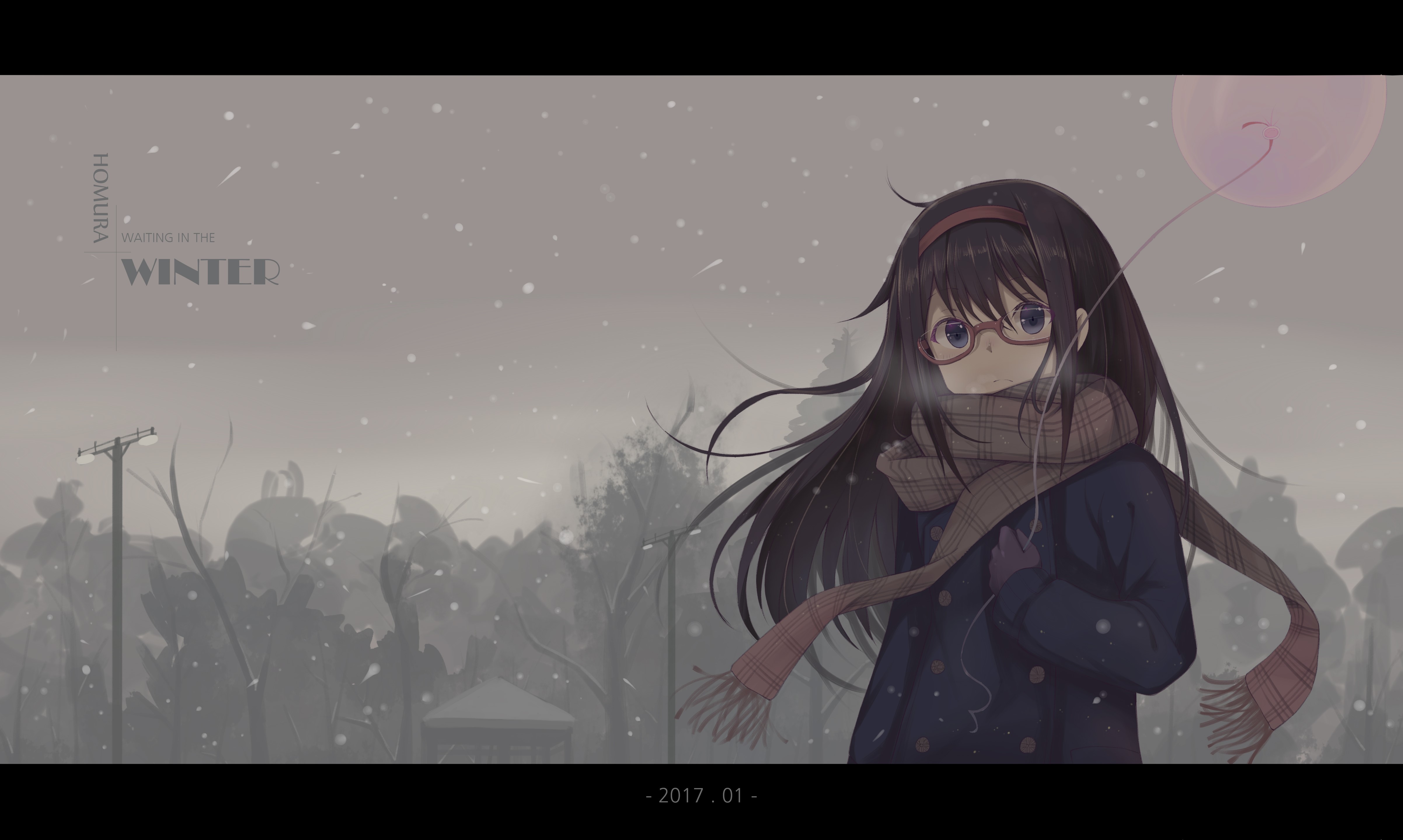 anime, anime girls, Akemi Homura, Mahou Shoujo Madoka Magica, winter, HD Wallpaper