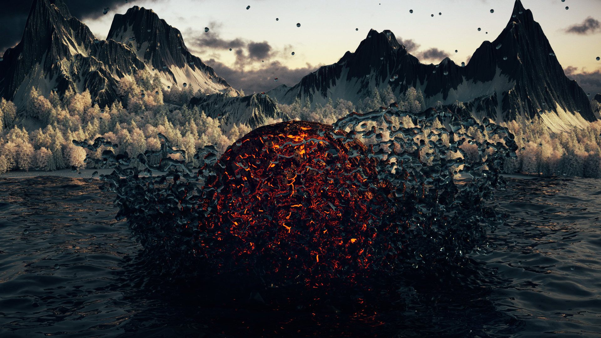 Cinema 4D, OctaneRender by OTOY, landscape, abstract, HD Wallpaper