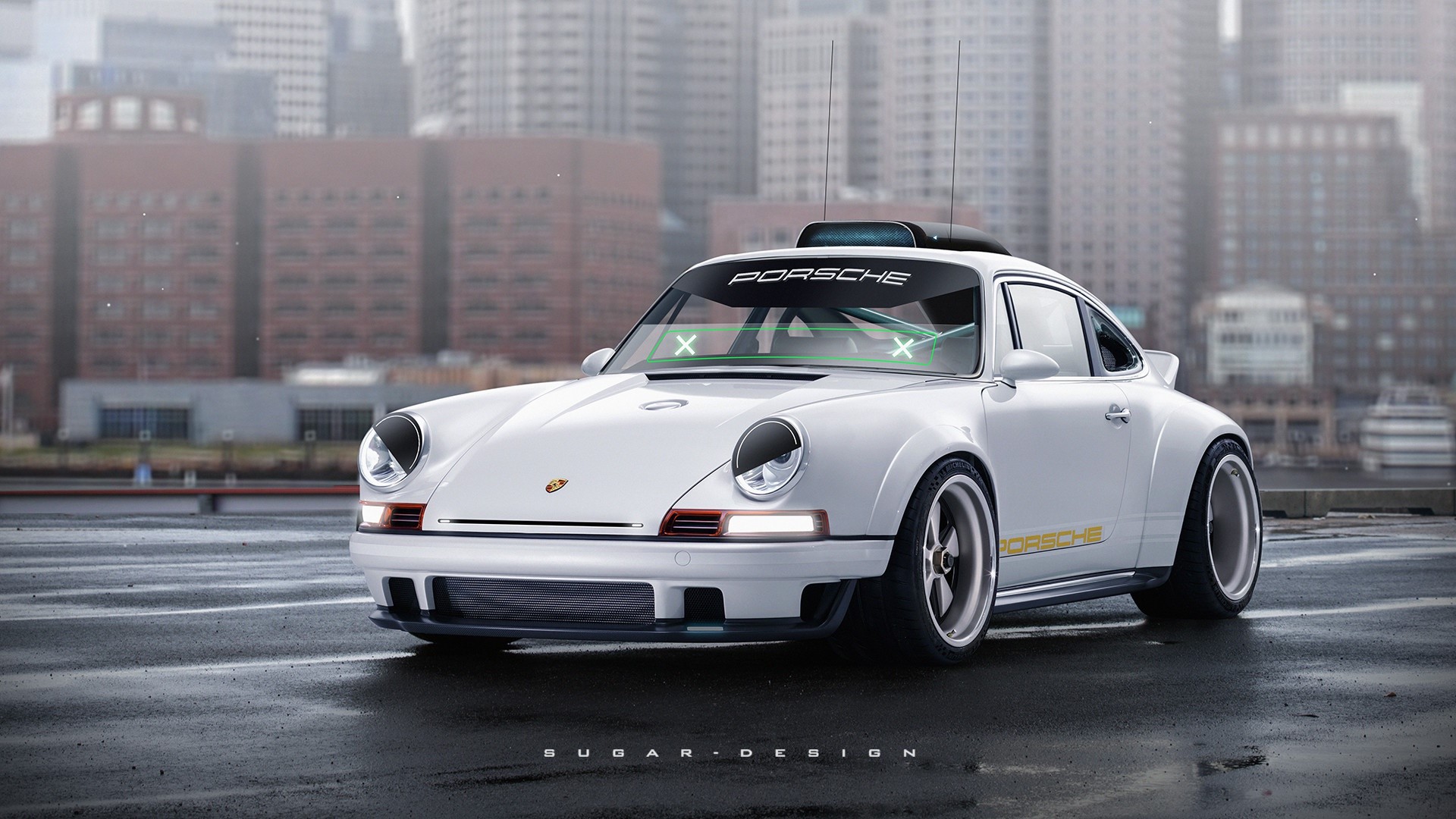 Porsche, car, vehicle, white cars, bug, HD Wallpaper