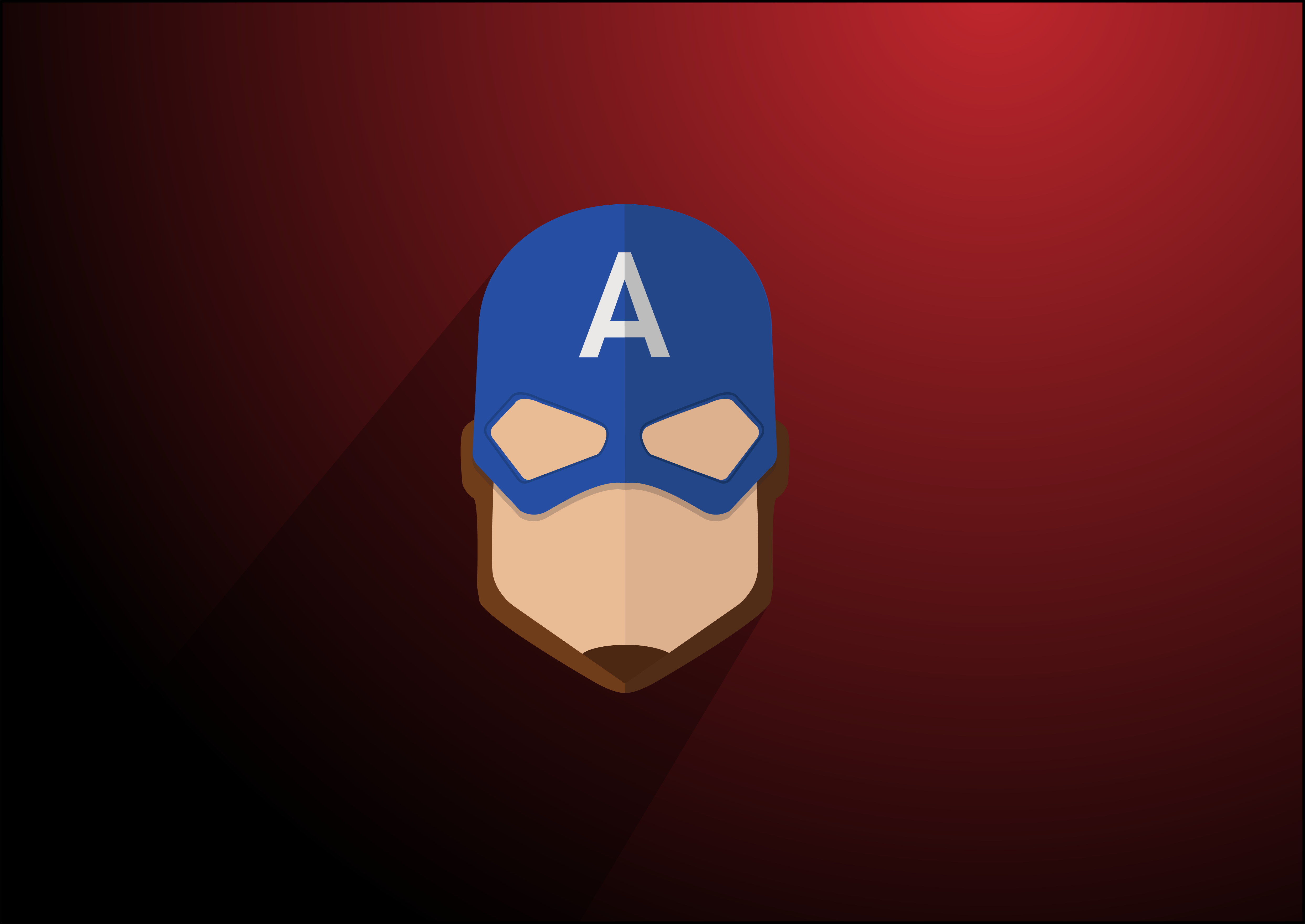 Captain America, minimalism, red background, mask, HD Wallpaper