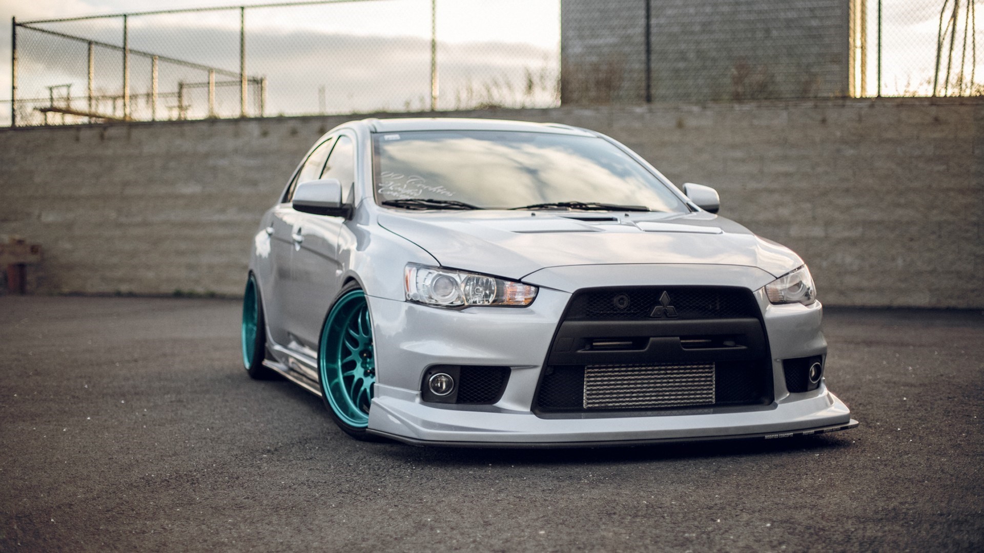 car, Mitsubishi, vehicle, colored wheels, Mitsubishi Lancer EVO, HD Wallpaper