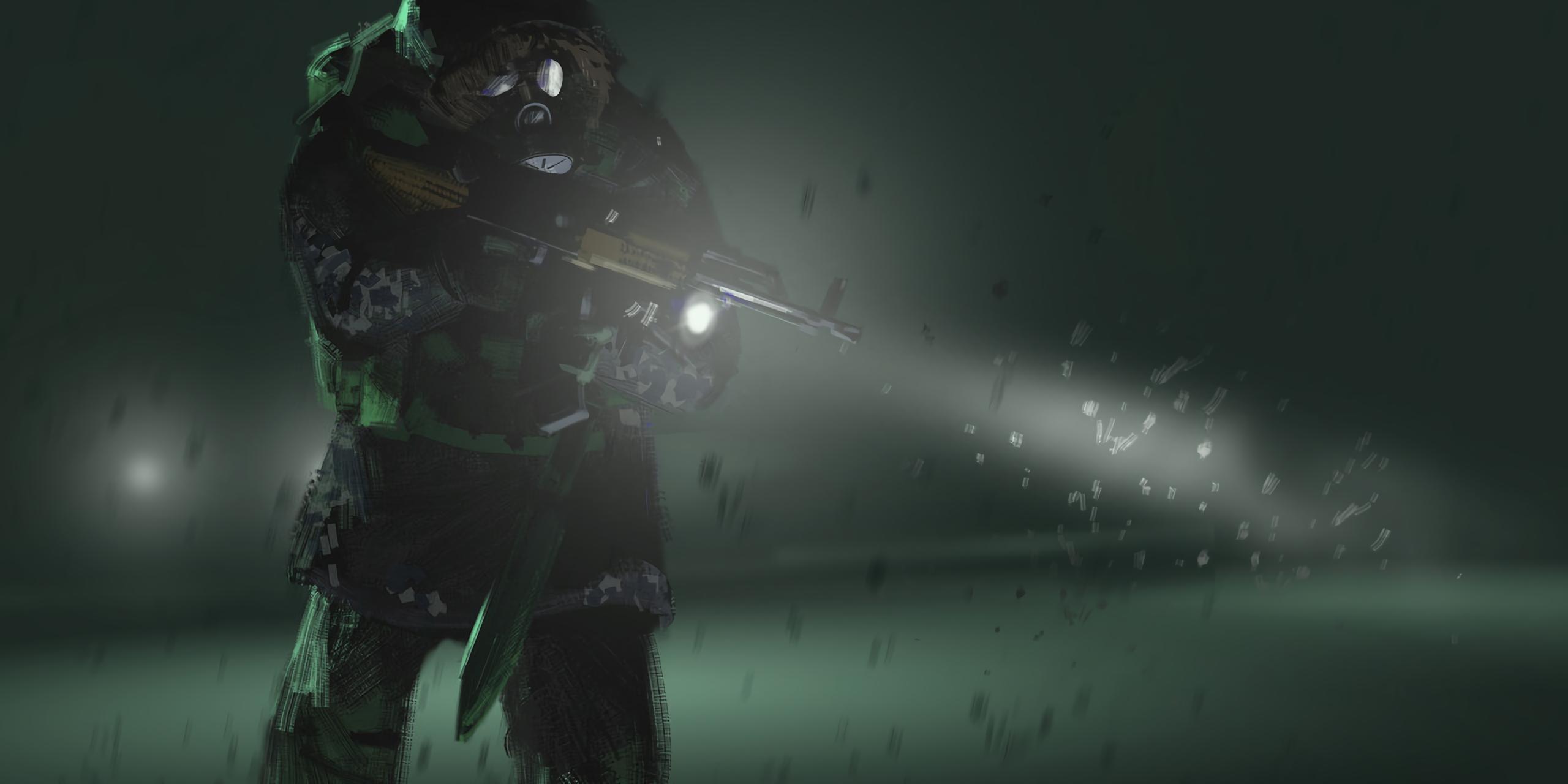 Arctic, weapon, snow, knife, gas masks, lights, soldier, knives, HD Wallpaper