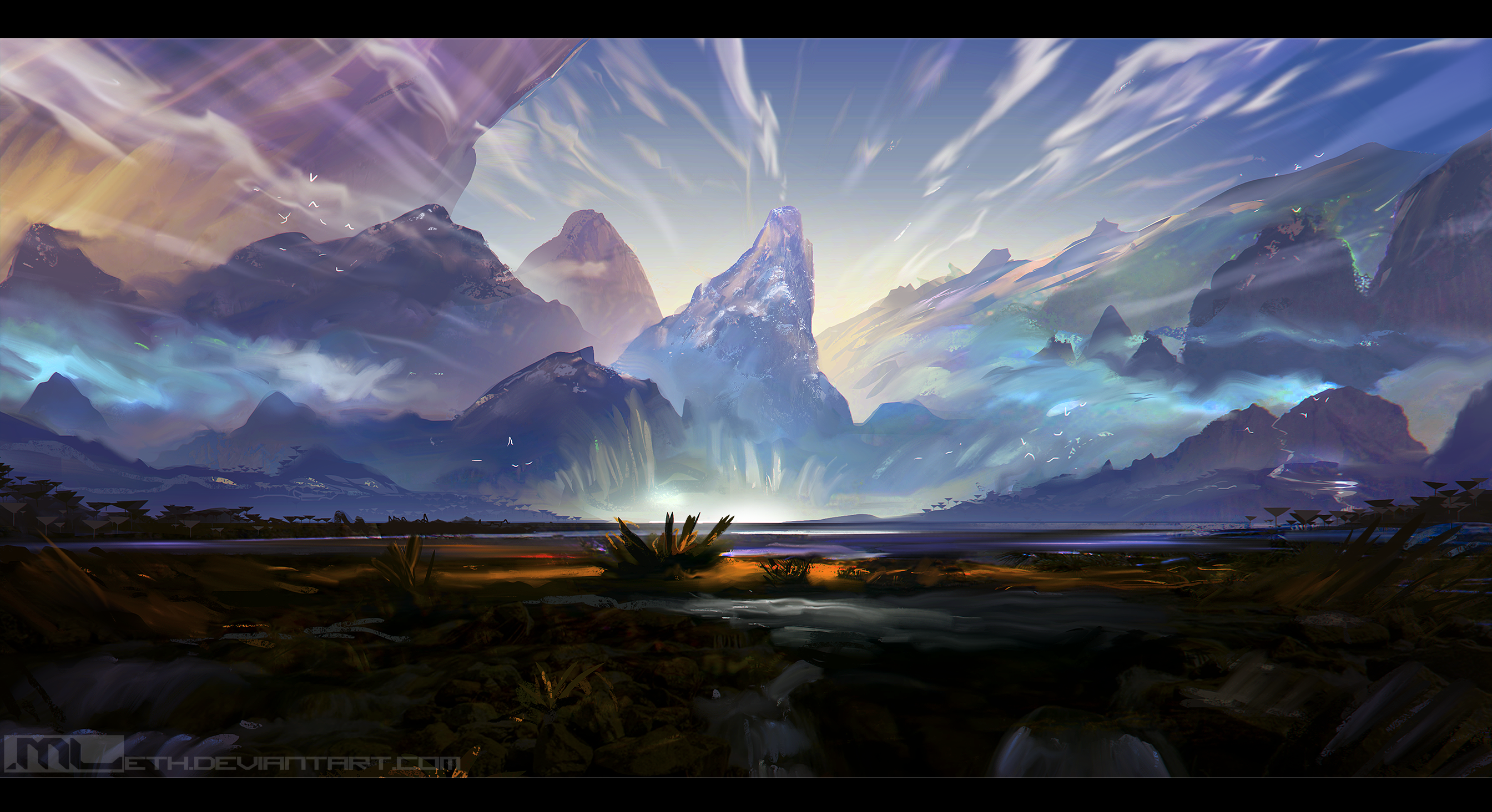 MLeth, landscape, artwork, fantasy art, HD Wallpaper