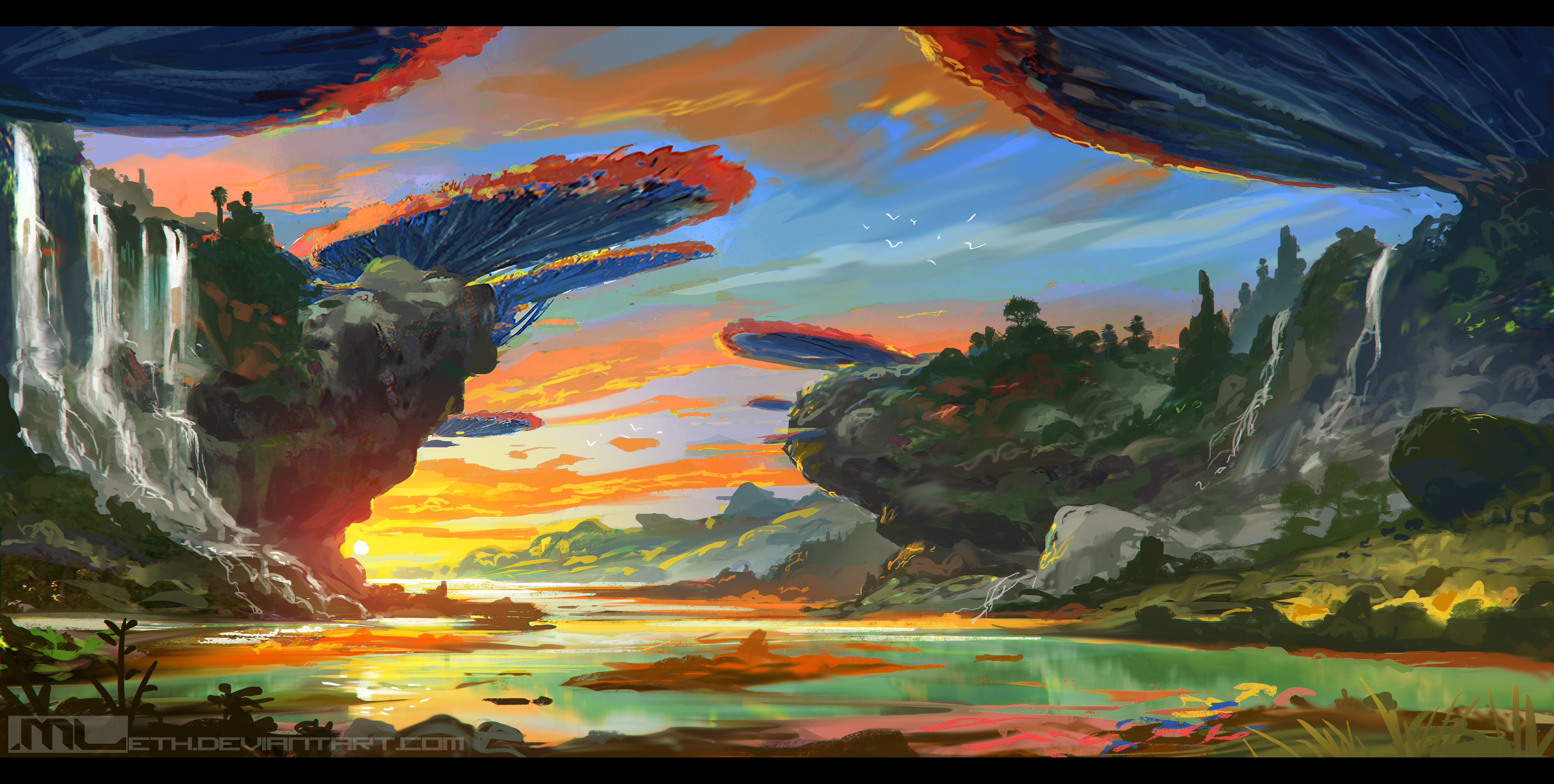 MLeth, landscape, fantasy art, artwork, HD Wallpaper