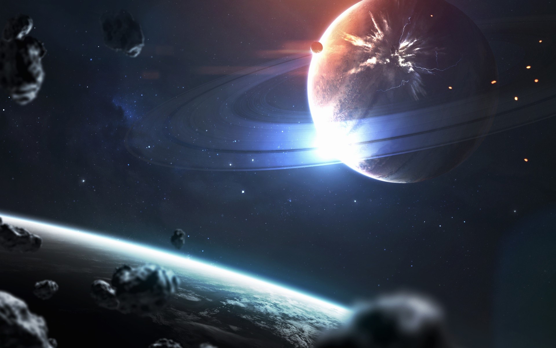 space, space art, planet, Vadim Sadovski, digital art, HD Wallpaper