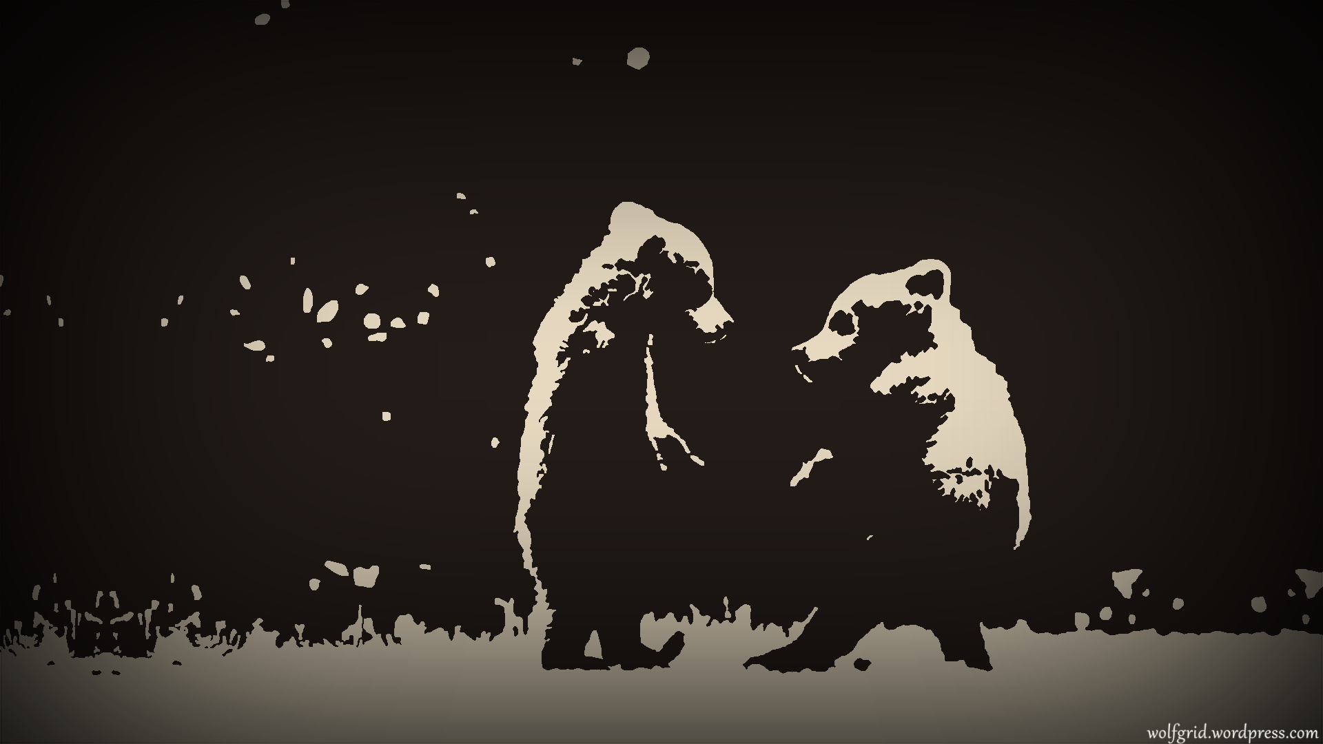 simple background, artwork, bears, animals, mammals, HD Wallpaper