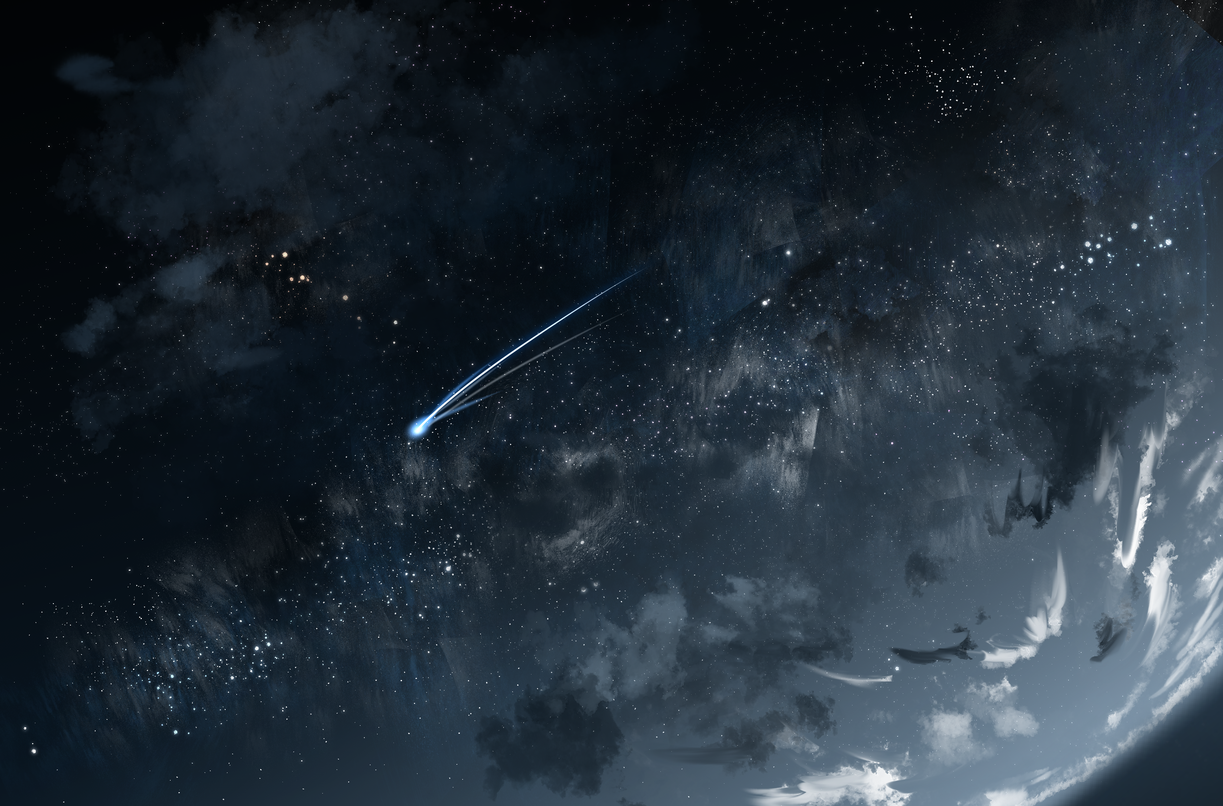planet, space, meteors, HD Wallpaper