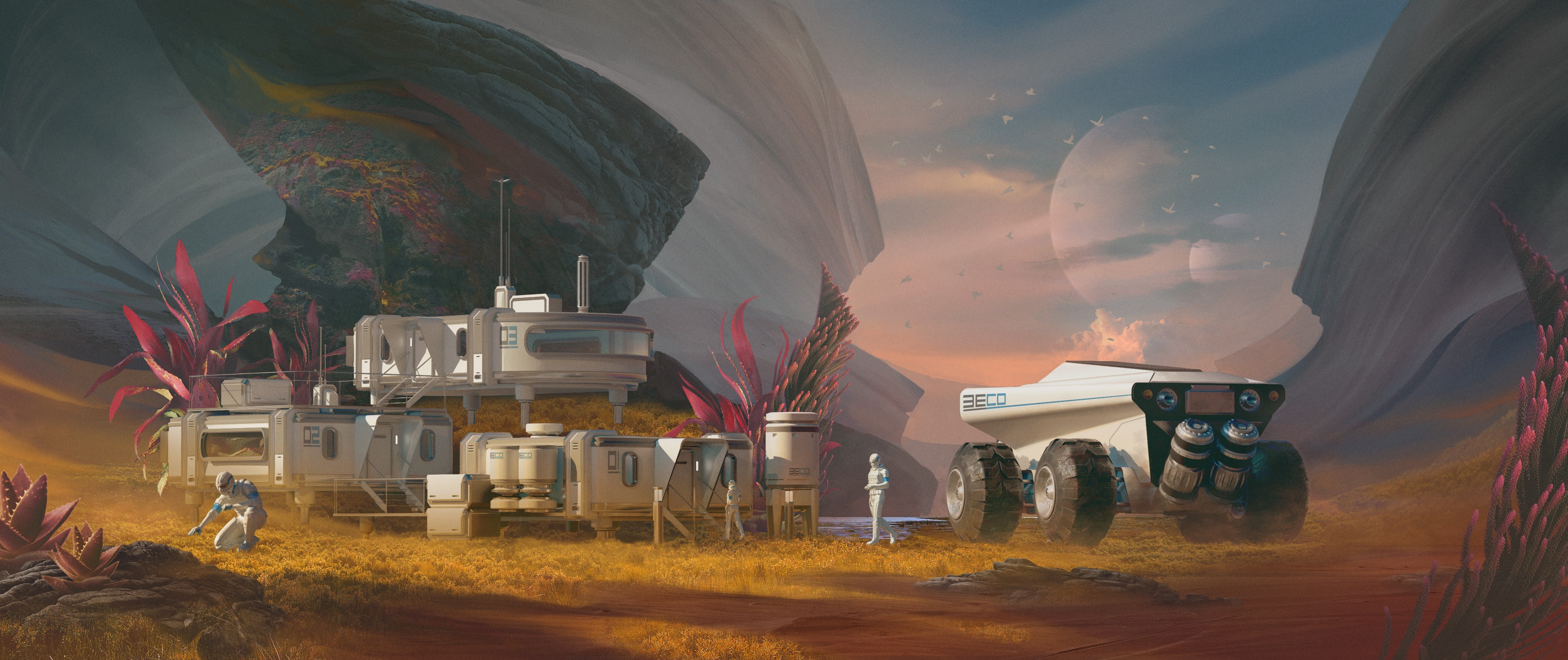 planet, space, science fiction, astronaut, HD Wallpaper