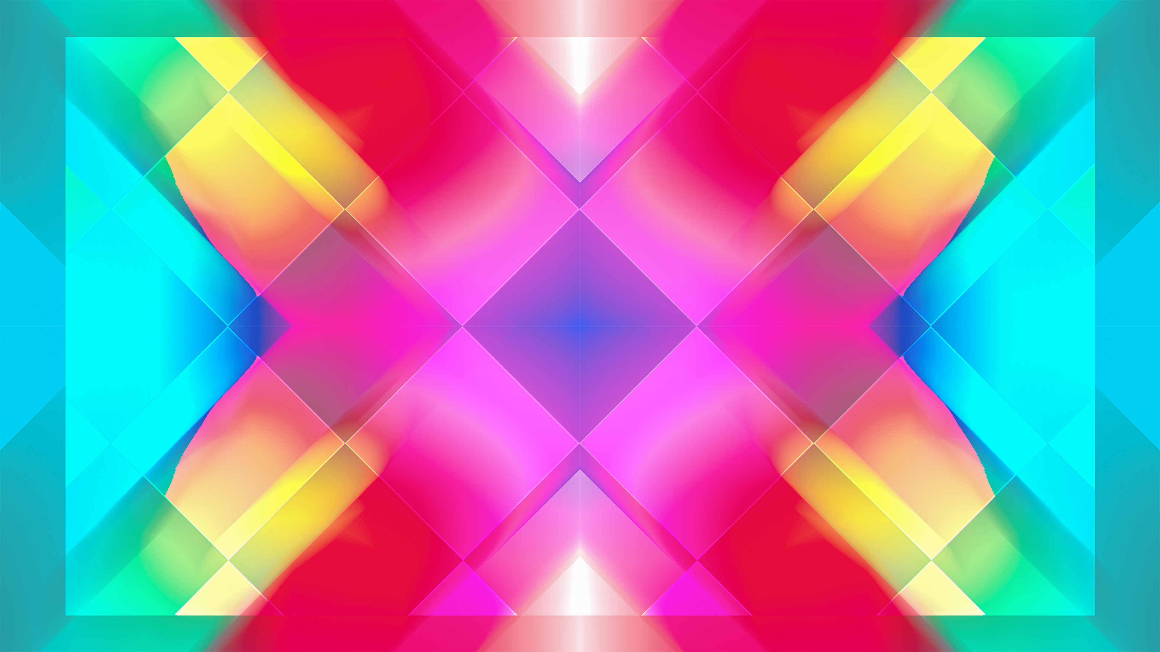 abstract, psychedelic, colorful, digital art, cyan, HD Wallpaper