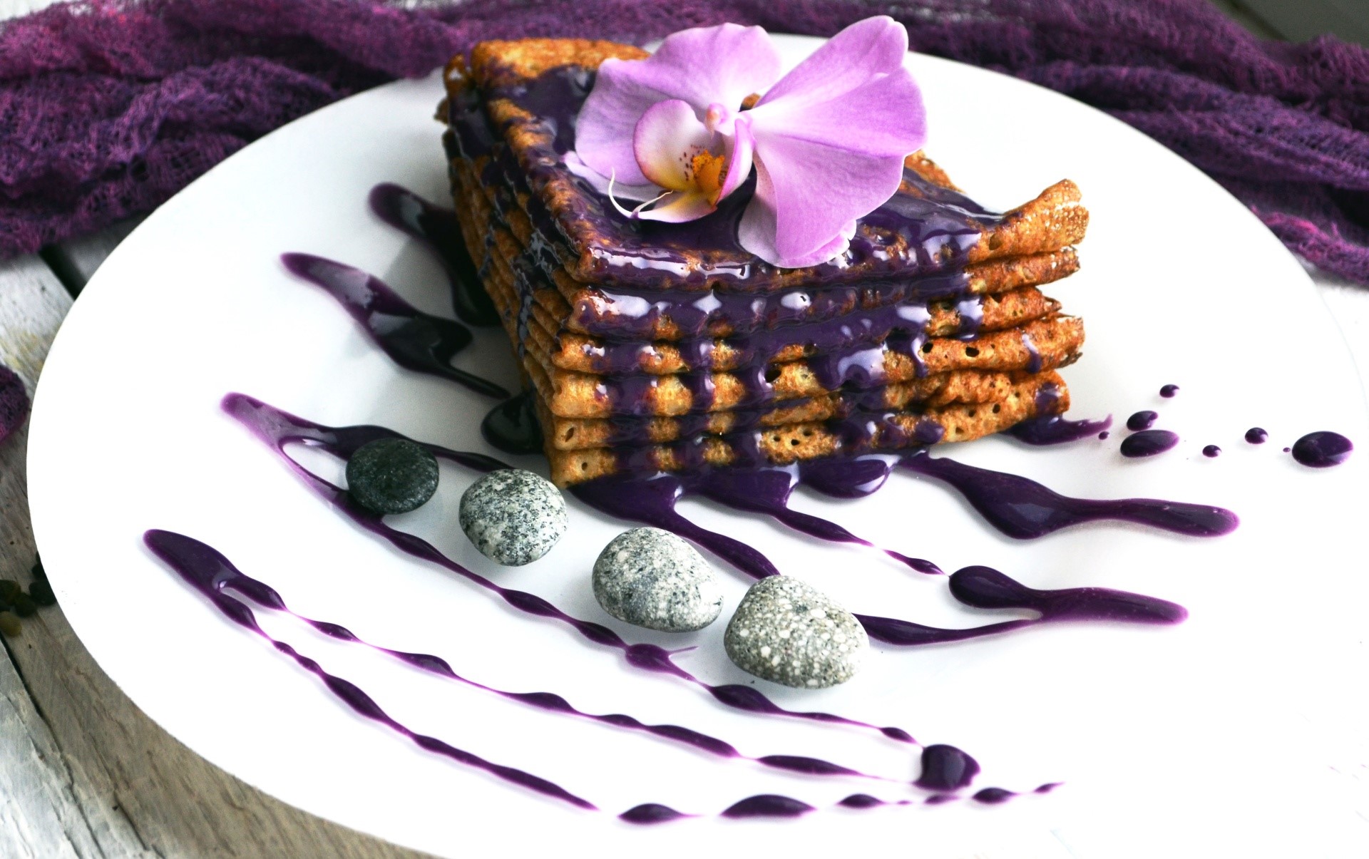 food, purple, sweets, flowers, HD Wallpaper