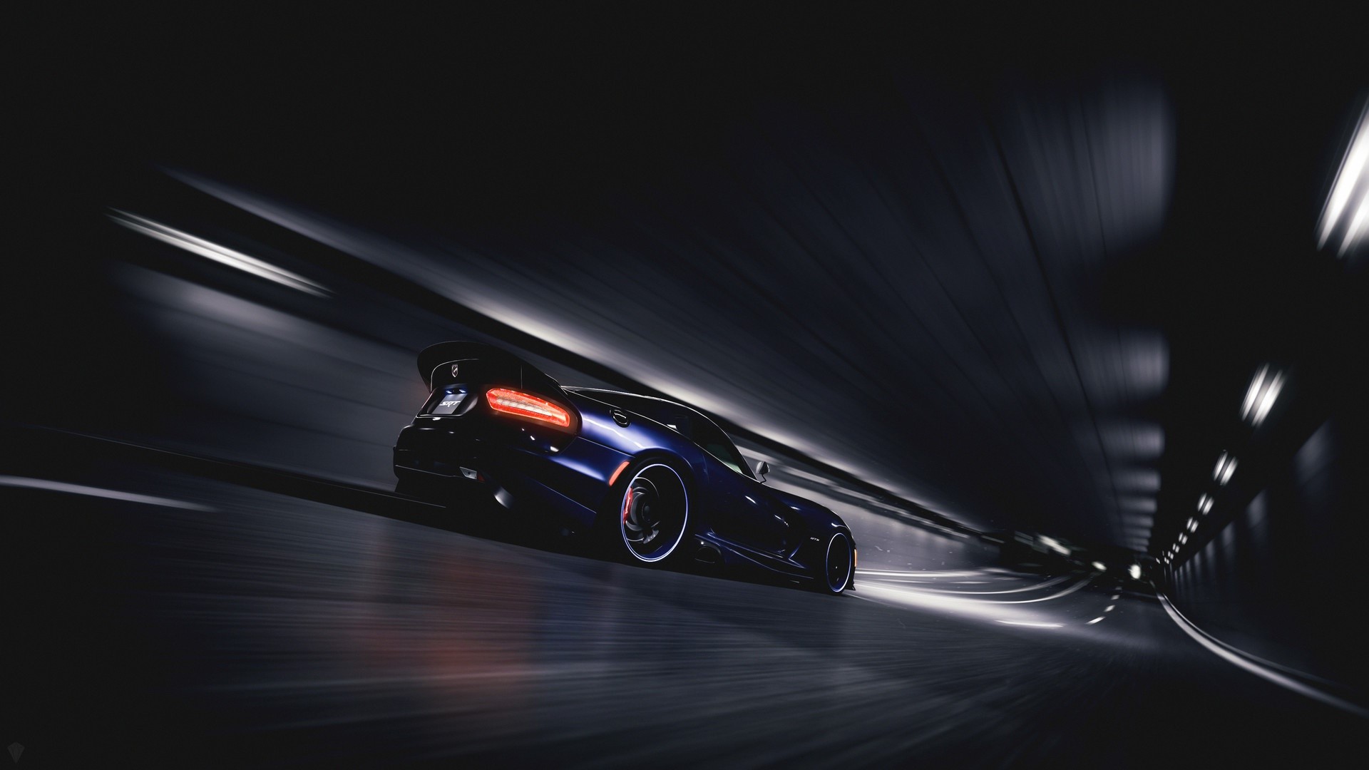car, dark, road, Dodge Viper, vehicle, HD Wallpaper