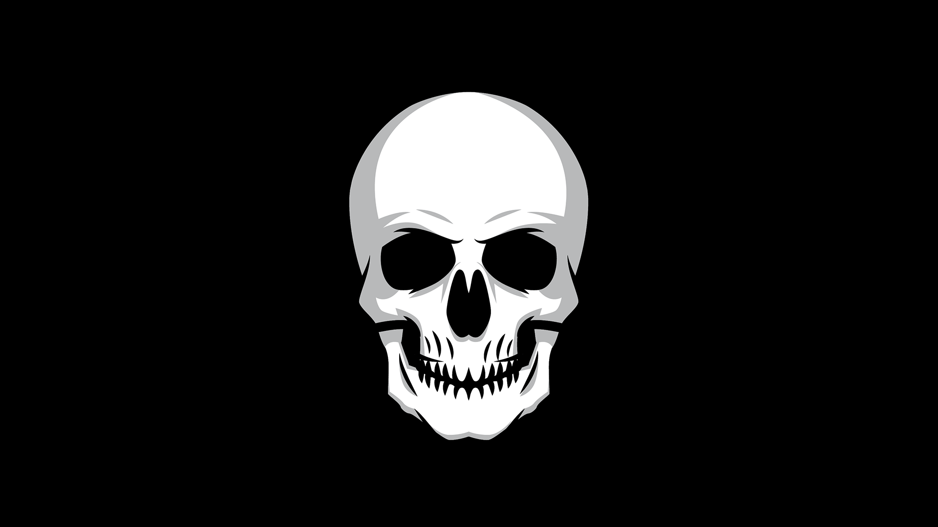 skull, digital, minimalism, simple background, HD Wallpaper