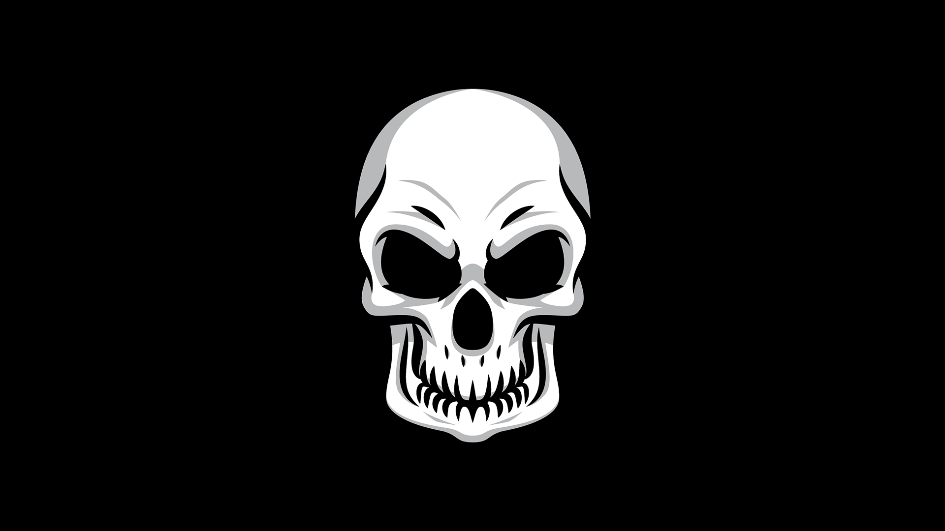 skull, digital, minimalism, simple background, monochrome, HD Wallpaper