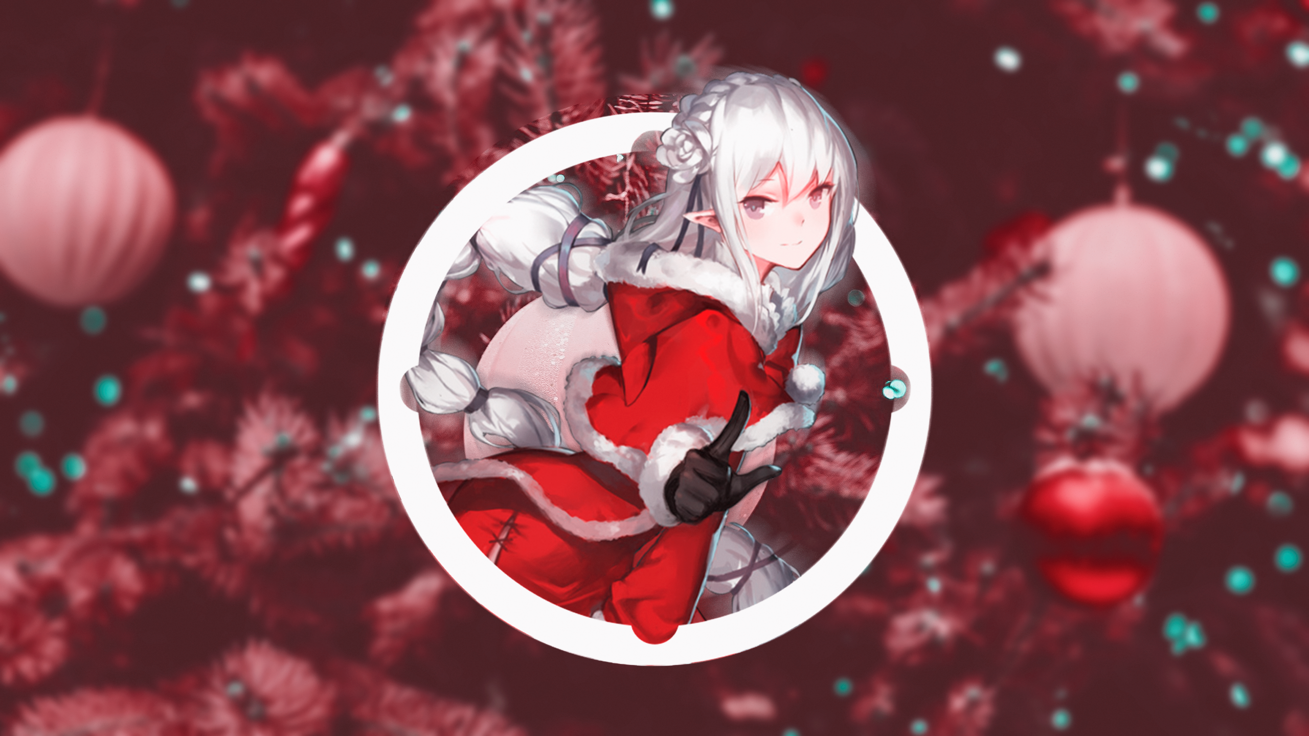 piture in picture, Christmas, anime girls, HD Wallpaper