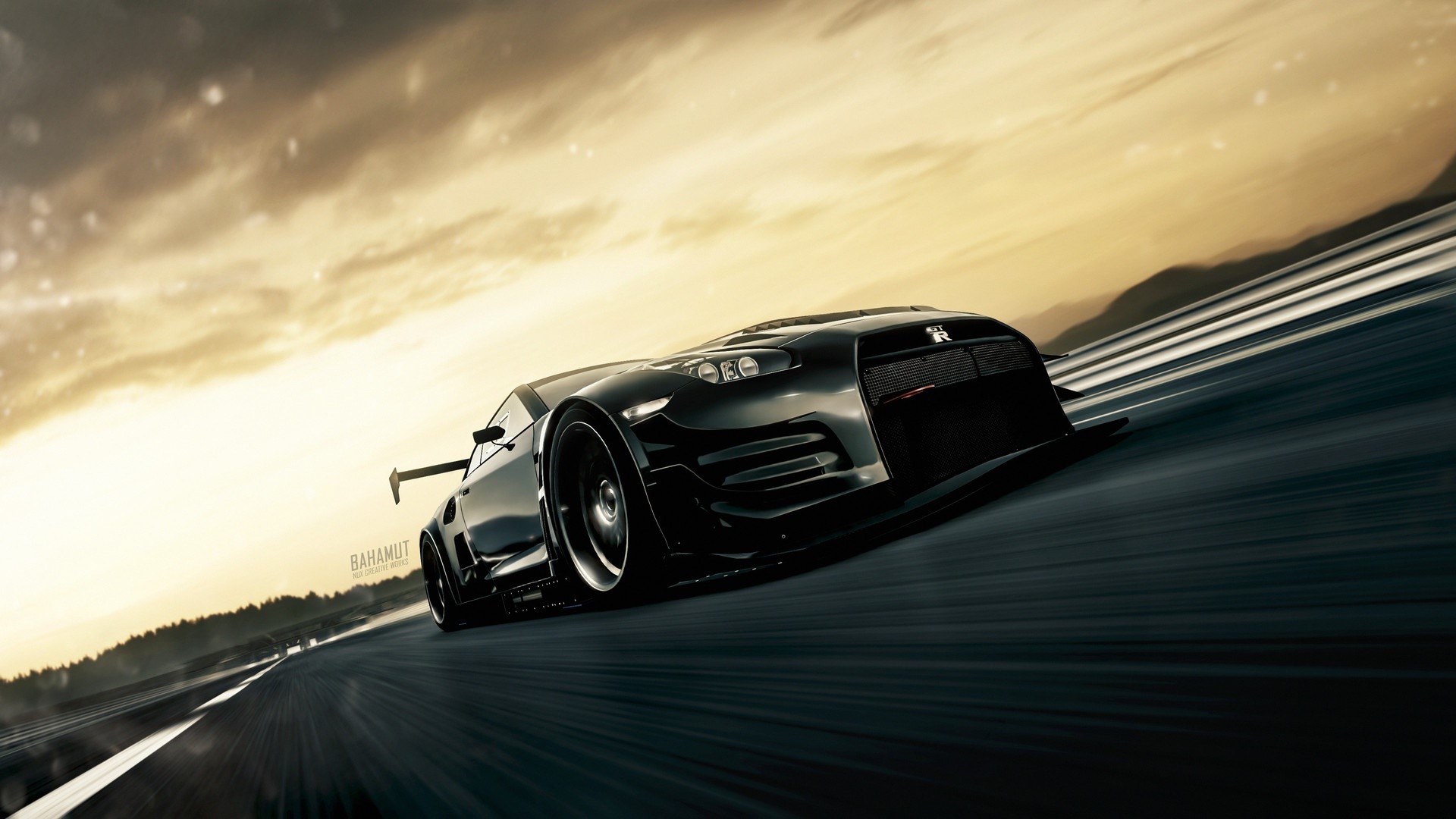Nissan GT-R, car, vehicle, Nissan, low-angle, dutch tilt, HD Wallpaper