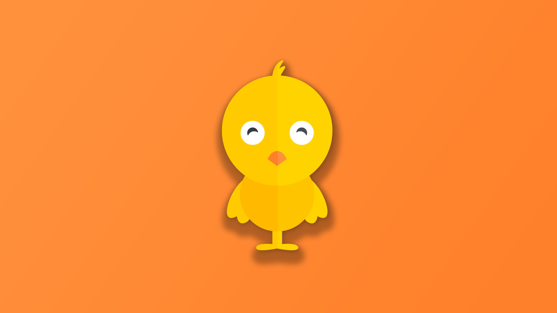 digital, animals, Chicken, simple background, orange background, HD Wallpaper