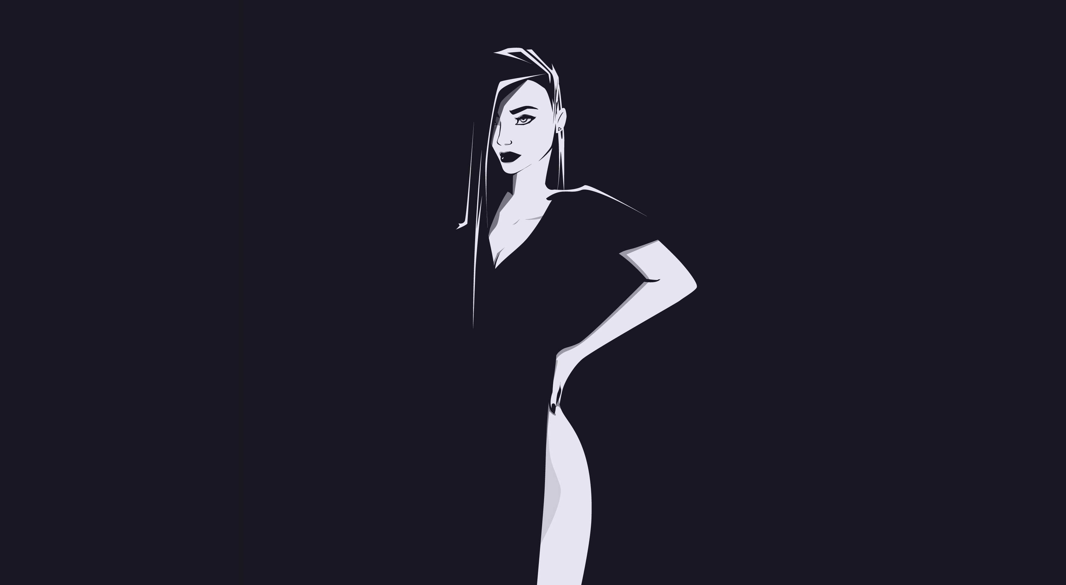women, artwork, simple background, vector, HD Wallpaper