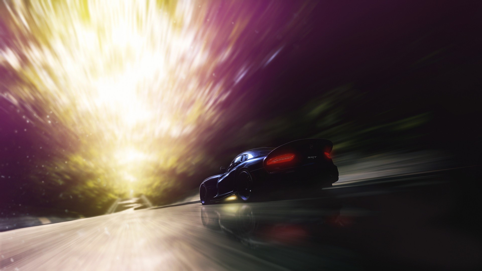 car, road, vehicle, SRT Viper, motion blur, HD Wallpaper