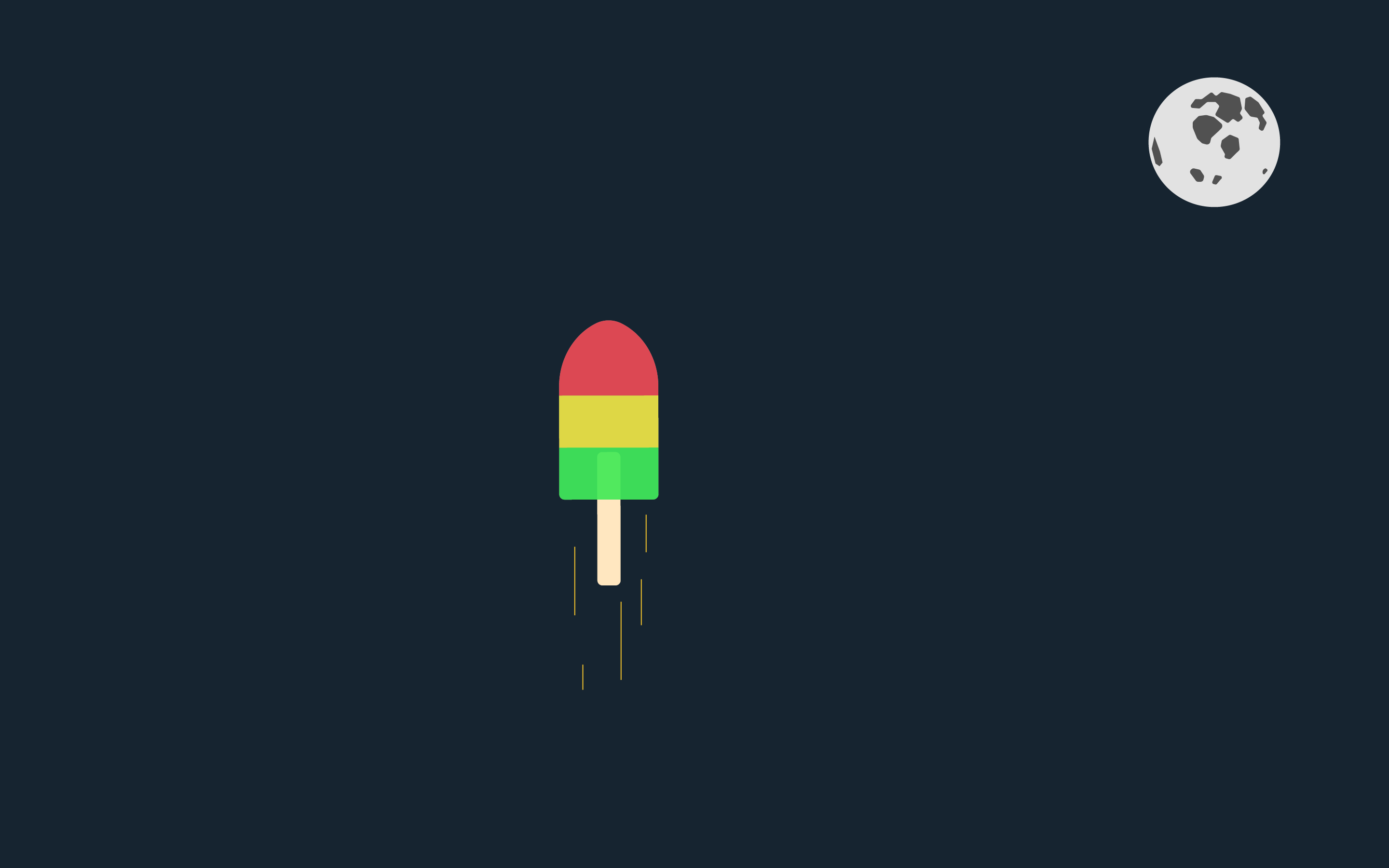 simple, popsicle, space, minimalism, Moon, humor, imagination, HD Wallpaper