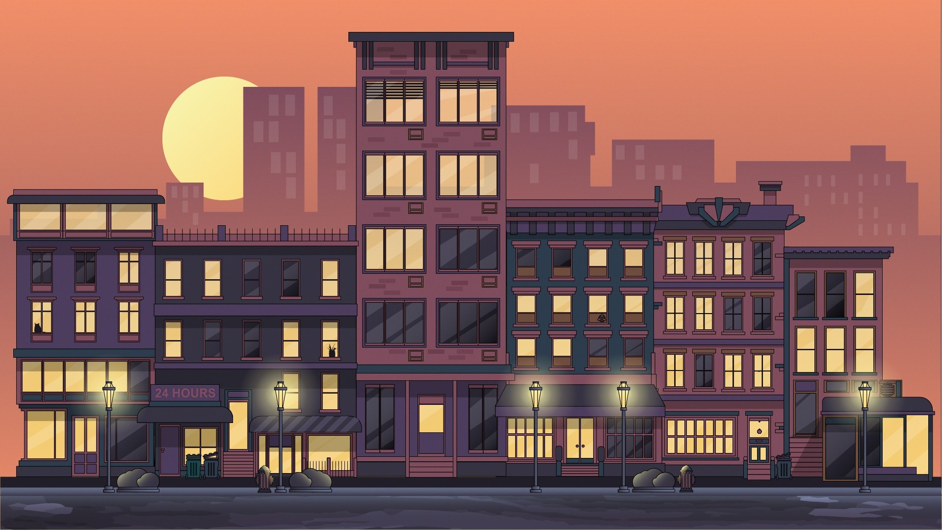artwork, urban, cityscape, city, HD Wallpaper
