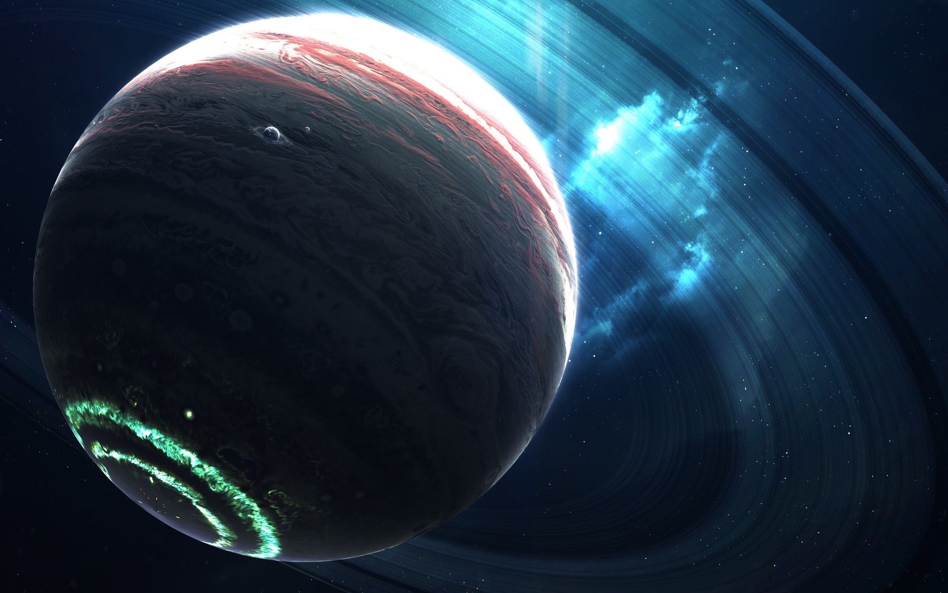 Vadim Sadovski, planet, space, space art, digital art, cyan, HD Wallpaper
