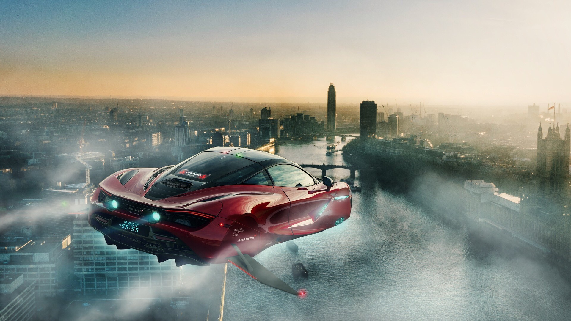 digital art, car, vehicle, red cars, futuristic, HD Wallpaper