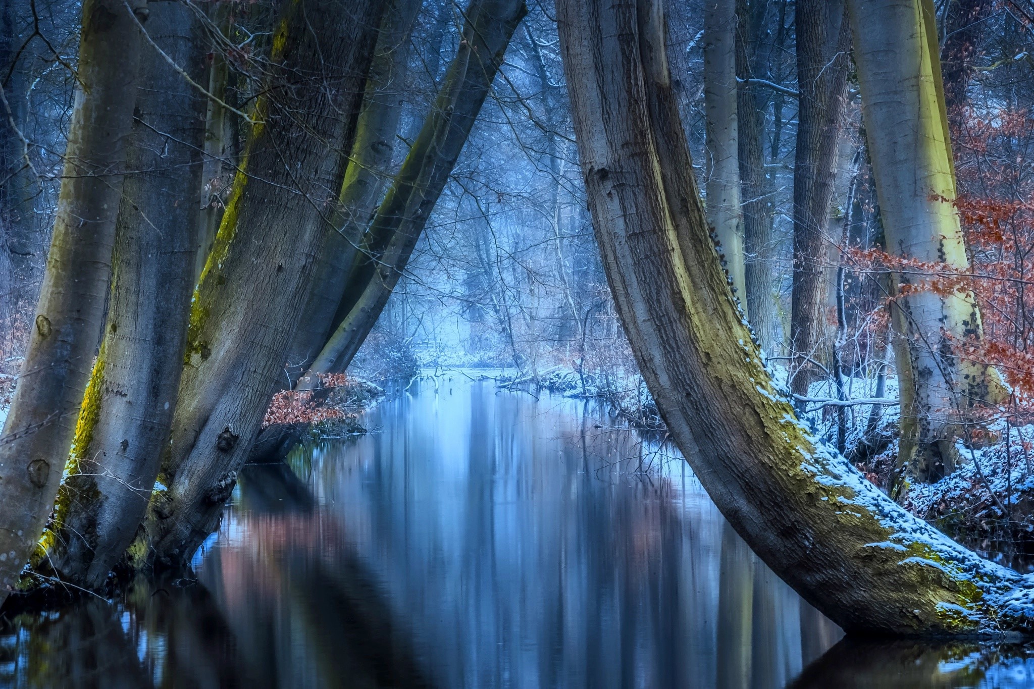 nature, winter, cold, water, landscape, HD Wallpaper