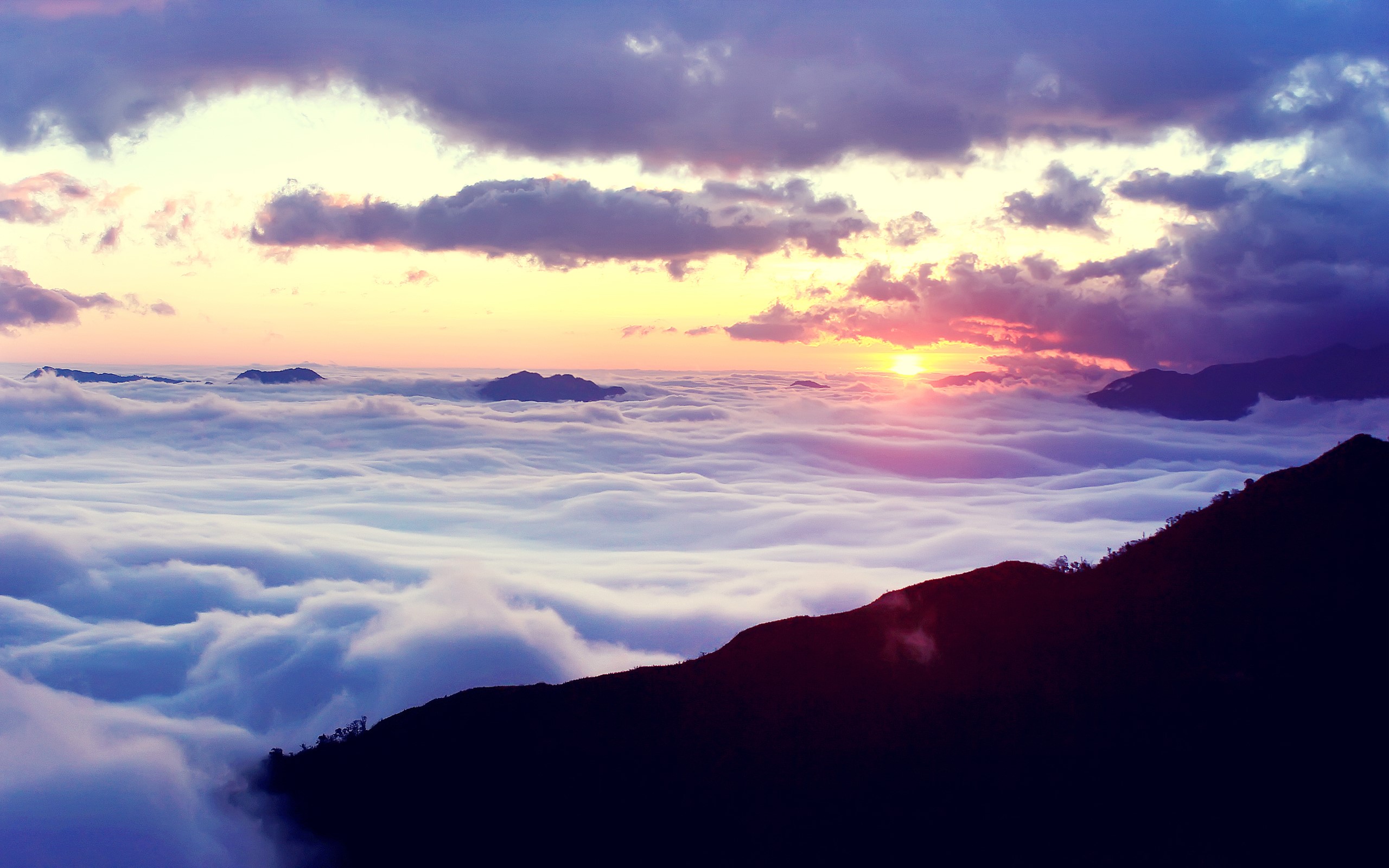 nature, sunrise, sky, sunlight, clouds, horizon, HD Wallpaper