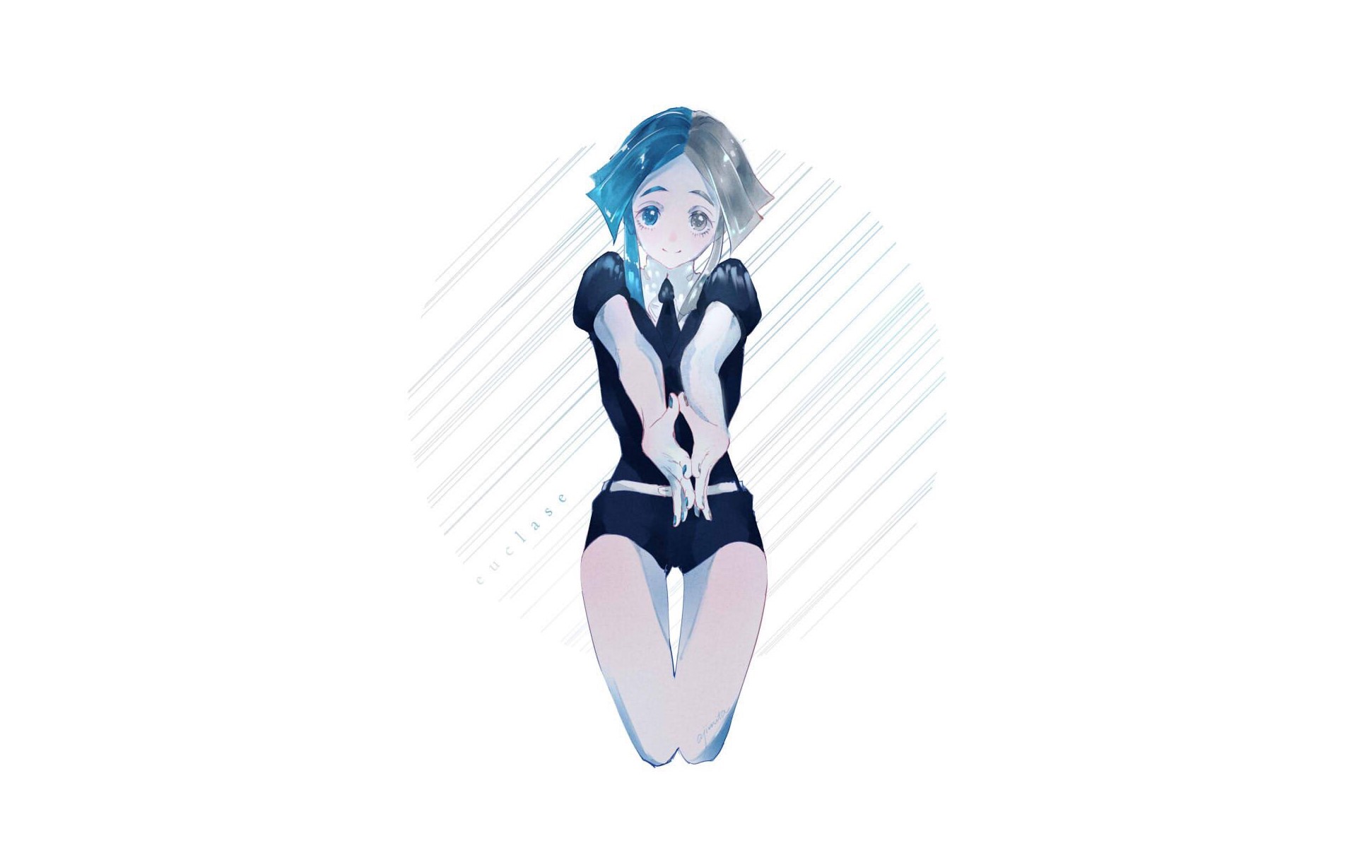 anime, anime girls, simple background, Euclase (Houseki no Kuni), Houseki no Kuni, HD Wallpaper
