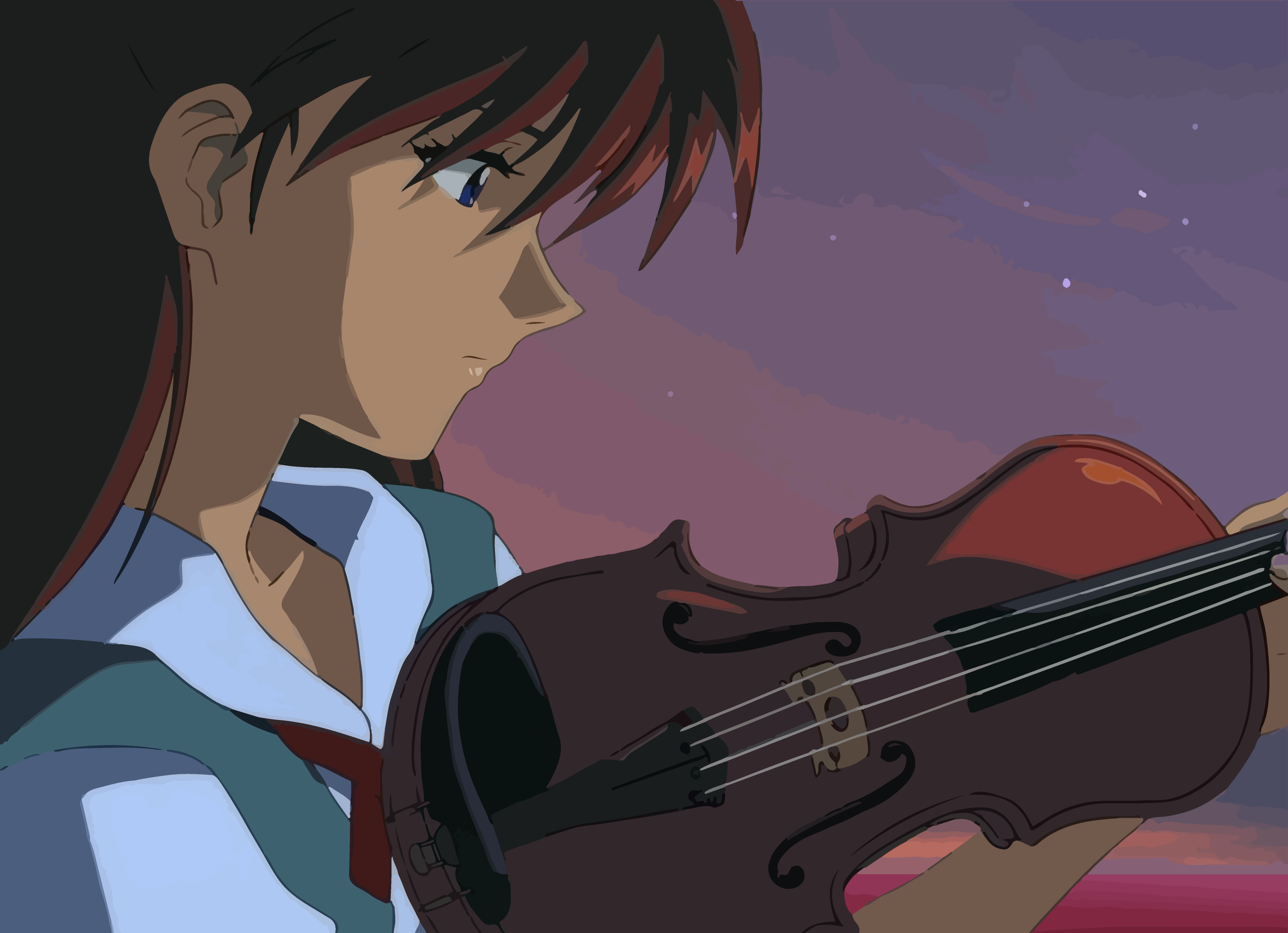 Asuka Langley Soryu, Neon Genesis Evangelion, violin, HD Wallpaper