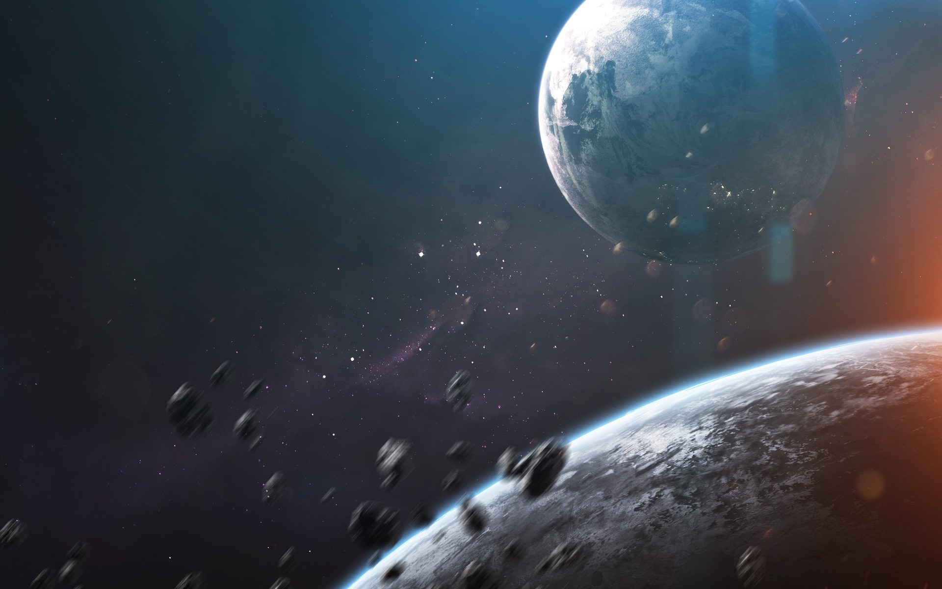 space, space art, digital art, planet, Vadim Sadovski, HD Wallpaper