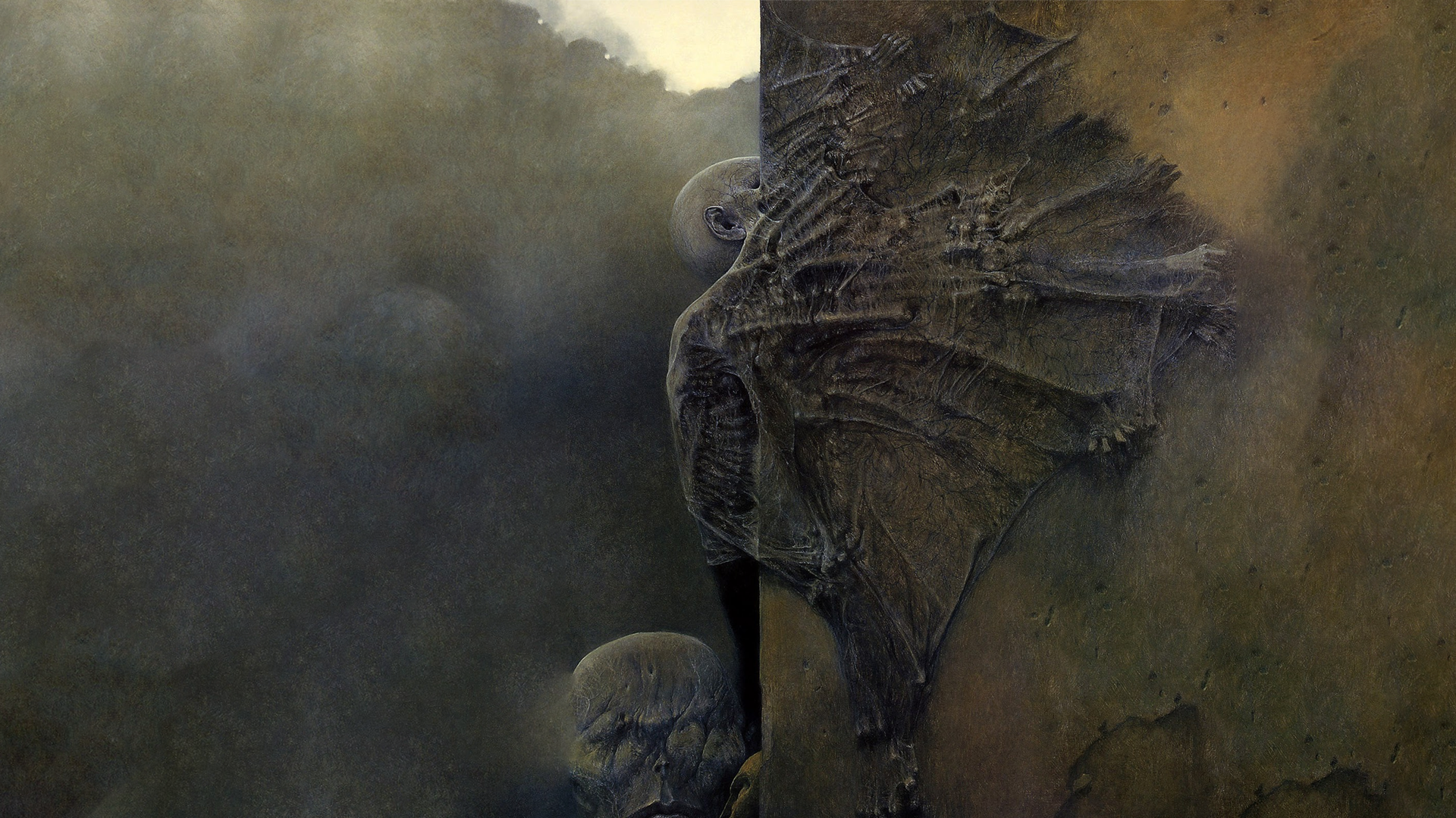 Zdzisław Beksiński, fantastic realism, creepy, surreal, Polish, HD Wallpaper