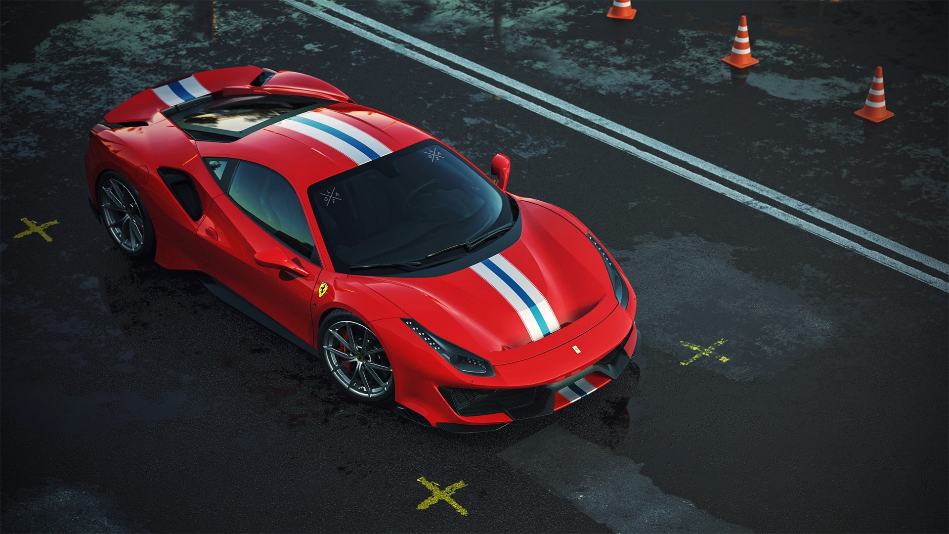 red cars, vehicle, car, Ferrari, Ferrari 488, HD Wallpaper