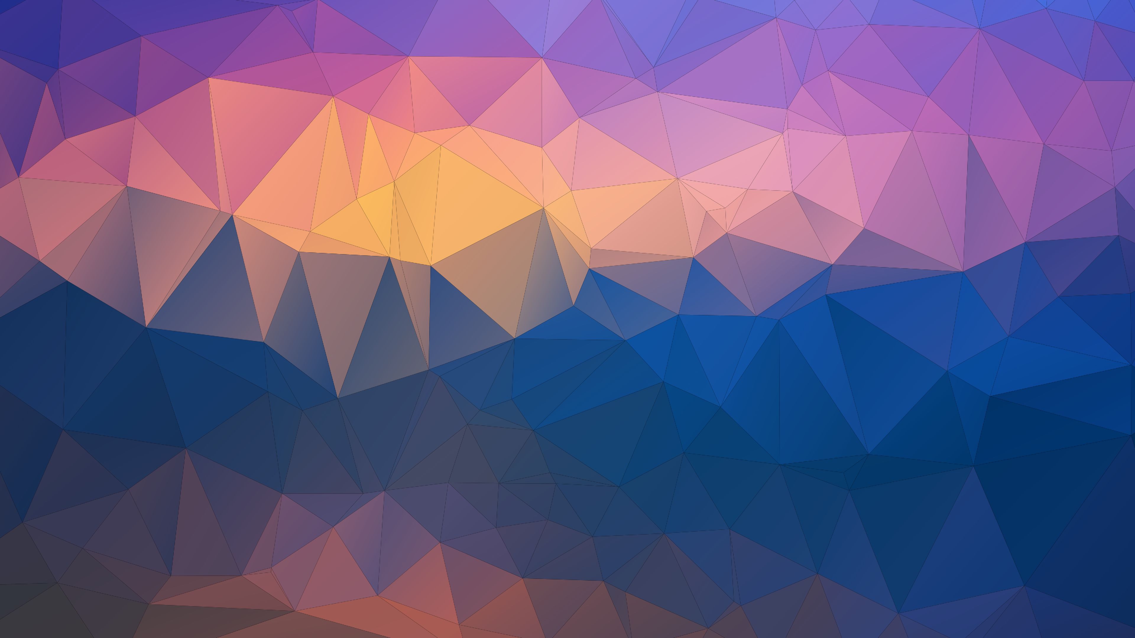 polygon, triangles, convexity, gradient, 4k, HD Wallpaper