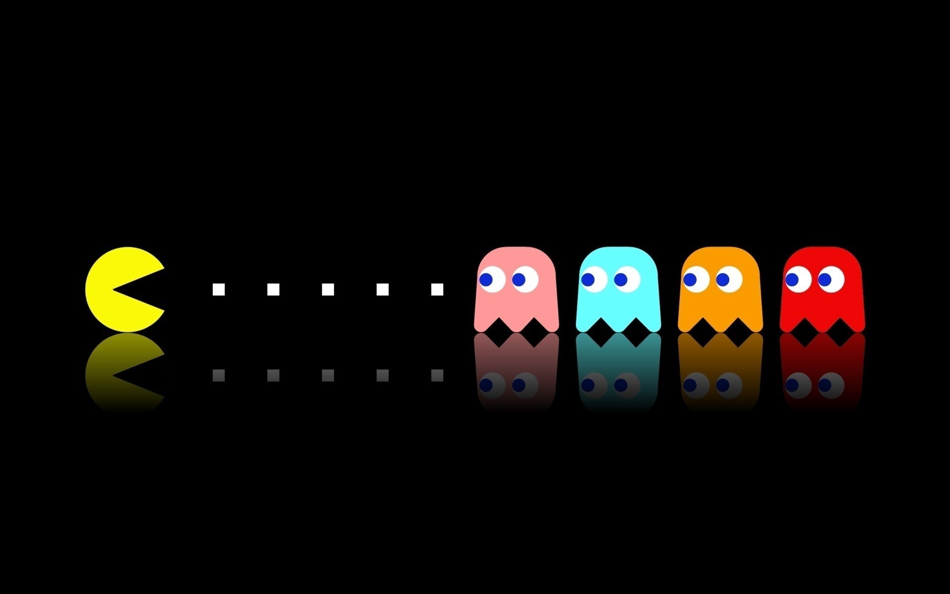 Pacman, Pac-Man, video games, ghosts, cyan, dots, HD Wallpaper