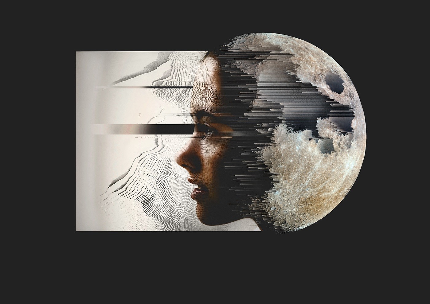 glitch art, women, frame, HD Wallpaper
