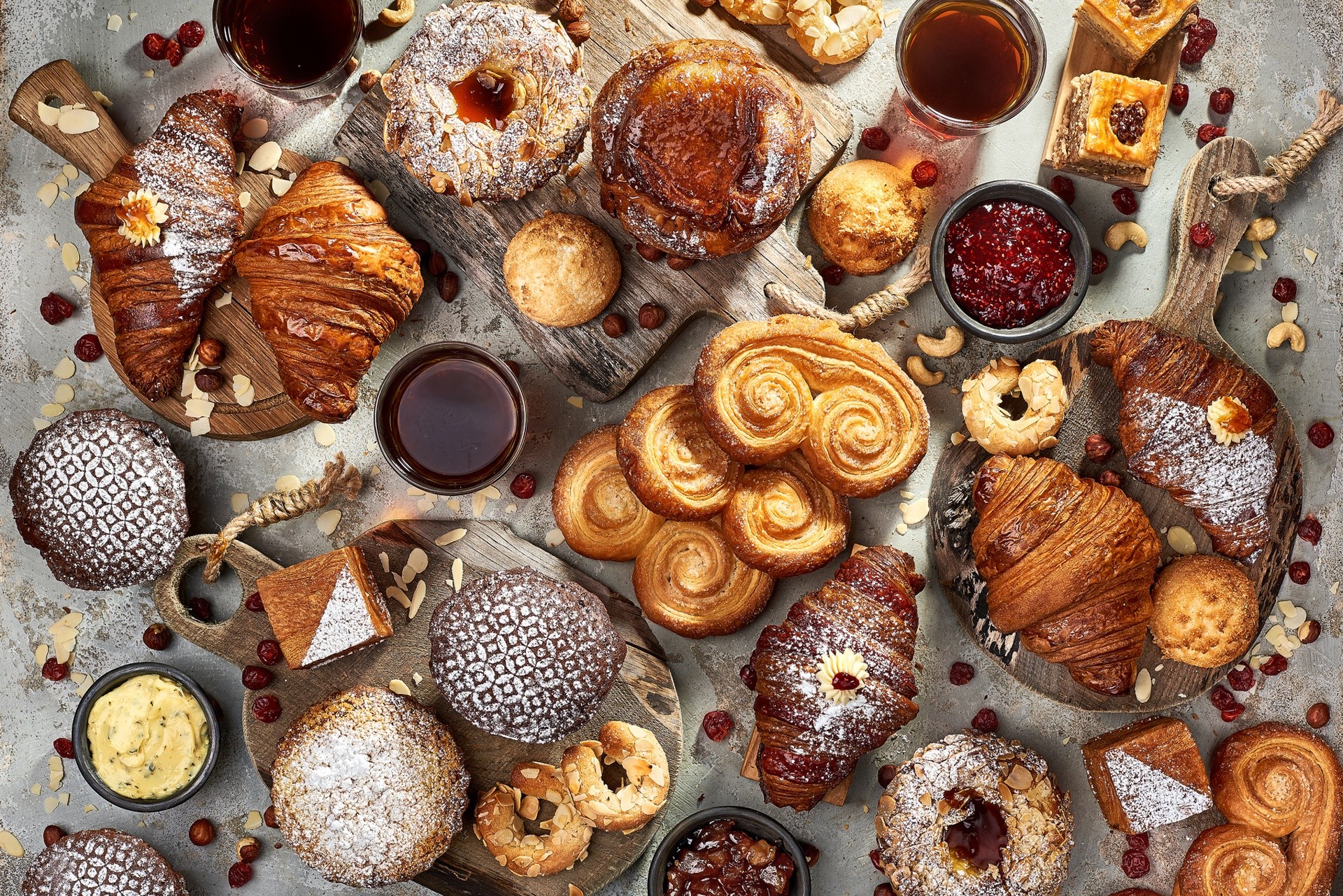 croissants, sweets, food, HD Wallpaper