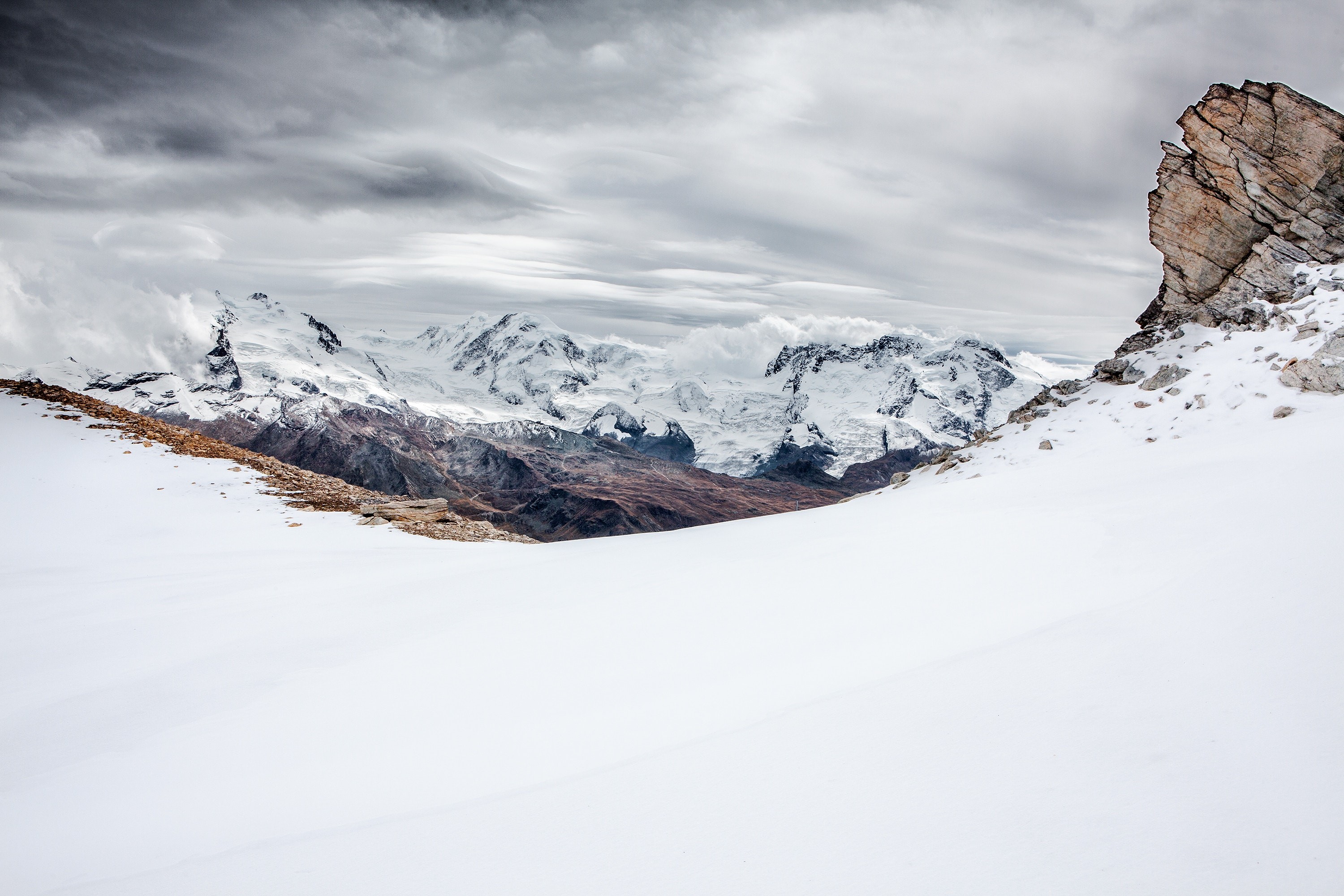 winter, snow, nature, mountains, landscape, HD Wallpaper